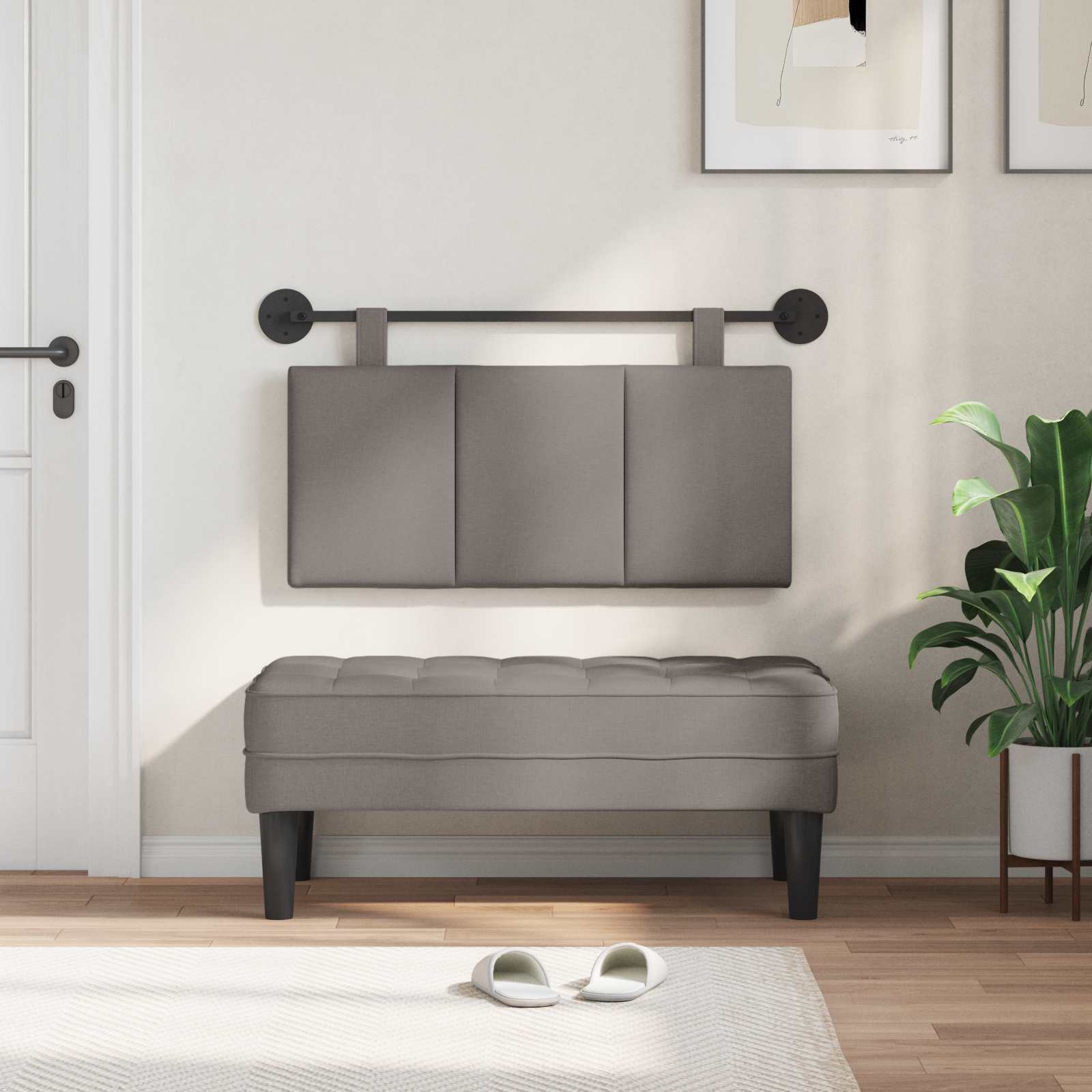 Hangend Hoofdeinde Wandgemonteerd Taupe 100 x 55 x 5 cm Stof is nu te koop bij PeponiXL, paradijselijk wonen!