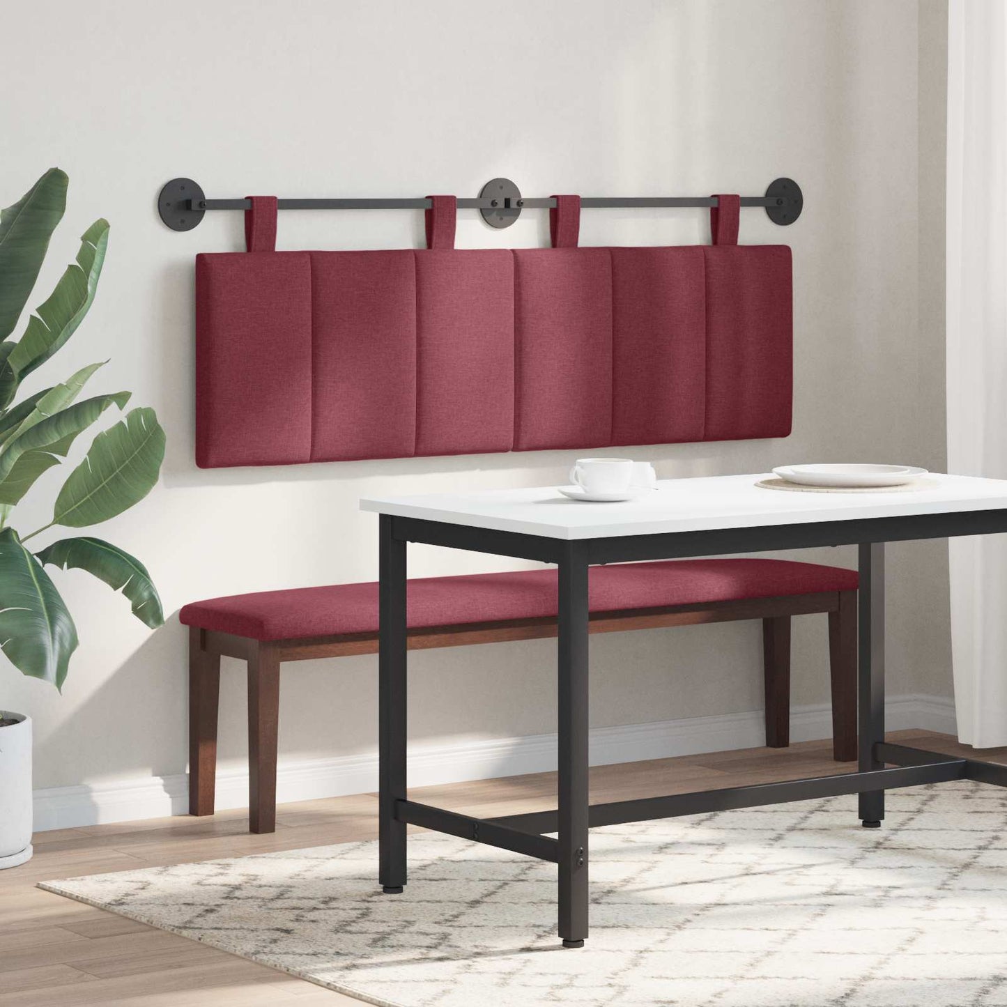 Hangend hoofdbord Wijnrood Stof is nu te koop bij PeponiXL, paradijselijk wonen!