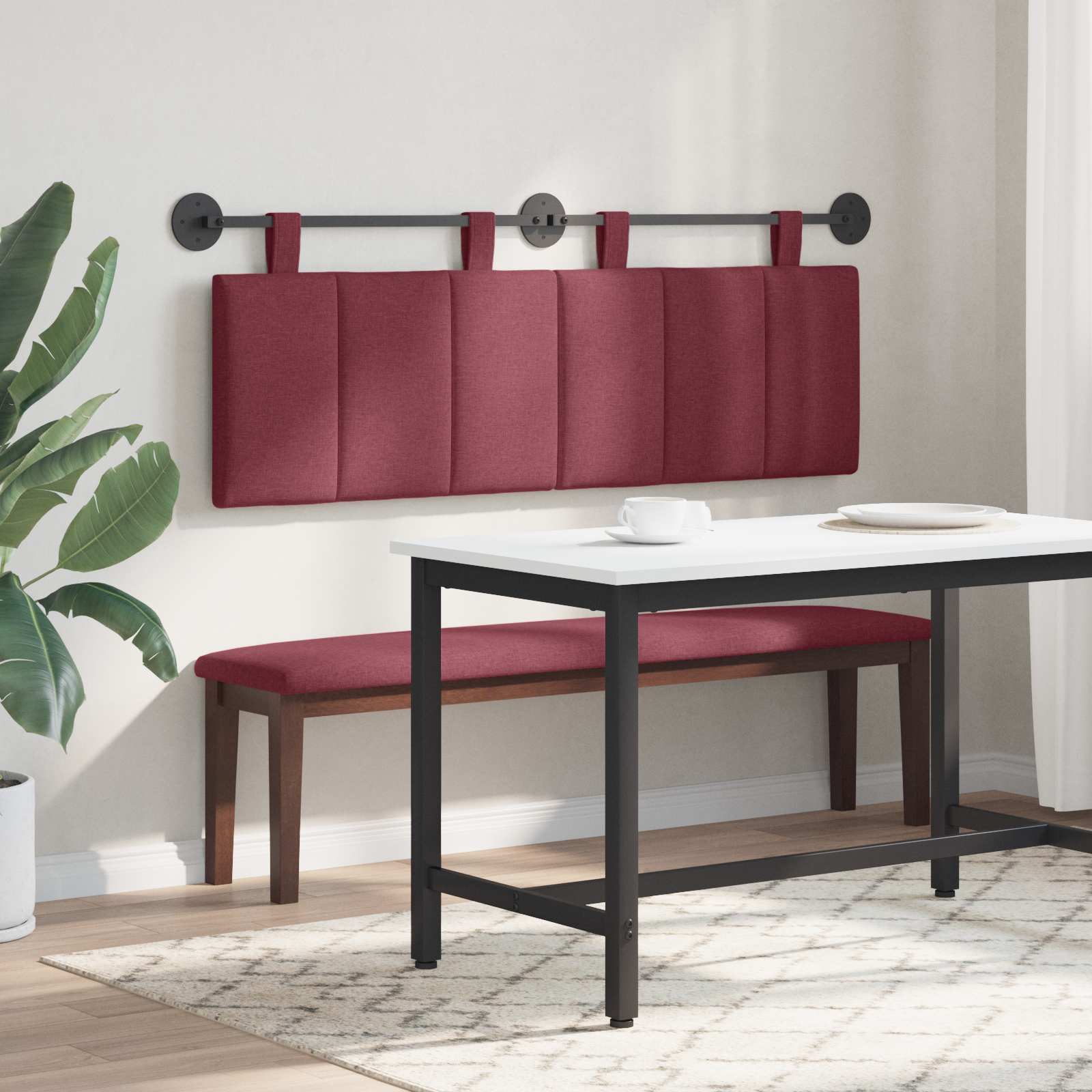 Hangend hoofdbord Wijnrood Stof is nu te koop bij PeponiXL, paradijselijk wonen!