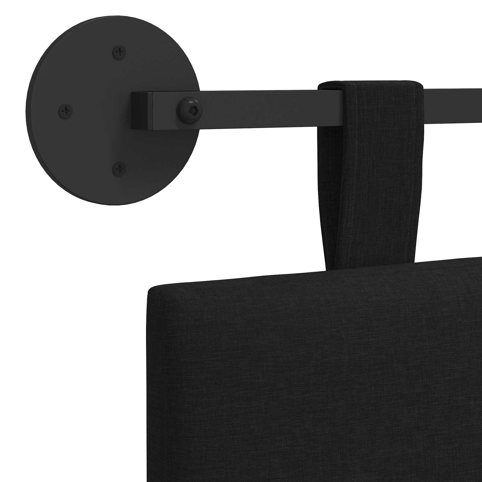 Hangend hoofdbord Zwart Stof is nu te koop bij PeponiXL, paradijselijk wonen!