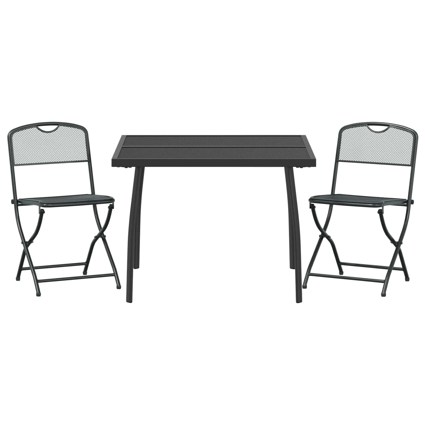 Buitenmeubelset 3 pcs Antracietkleurig Ijzer en Staal is nu te koop bij PeponiXL, paradijselijk wonen!