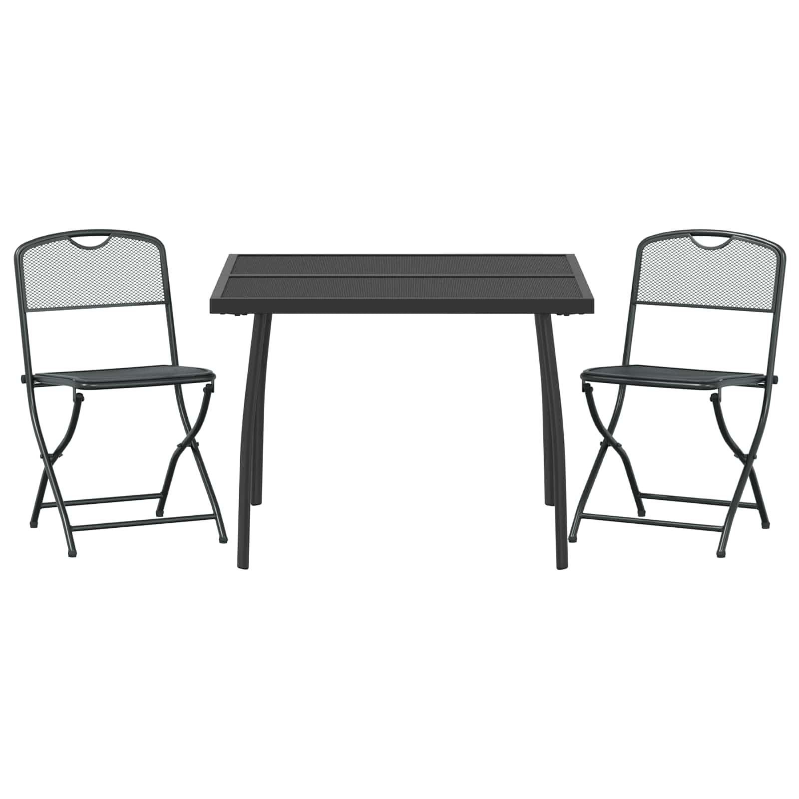 Buitenmeubelset 3 pcs Antracietkleurig Ijzer en Staal is nu te koop bij PeponiXL, paradijselijk wonen!