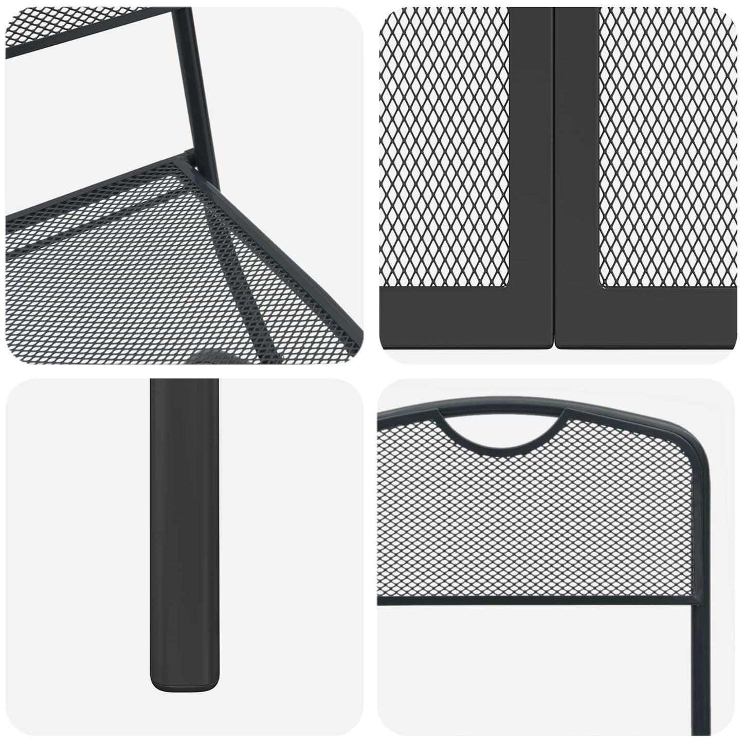 Buitenmeubelset 5 pcs Antracietkleurig Ijzer en Staal is nu te koop bij PeponiXL, paradijselijk wonen!