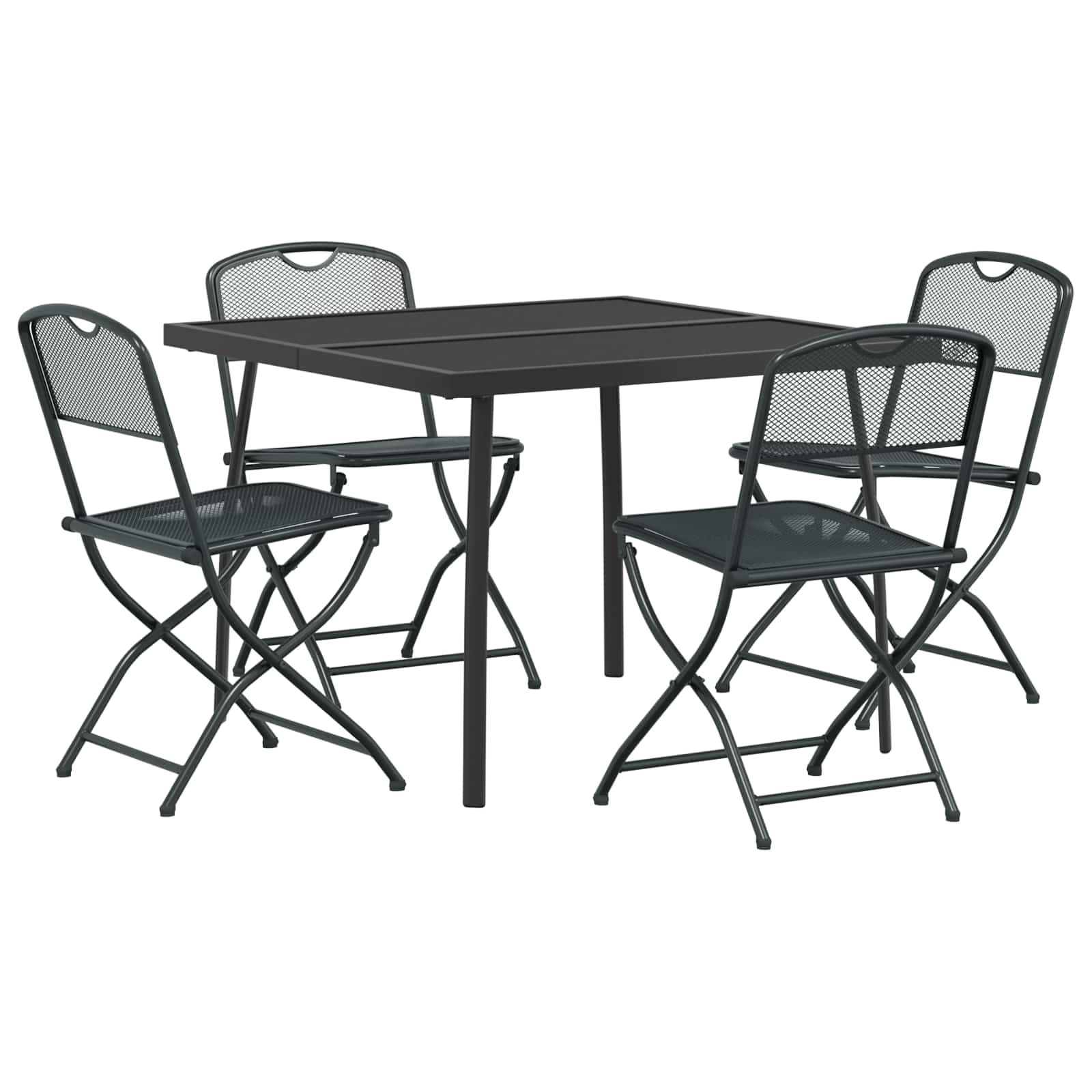 Buitenmeubelset 5 pcs Antracietkleurig Ijzer en Staal is nu te koop bij PeponiXL, paradijselijk wonen!