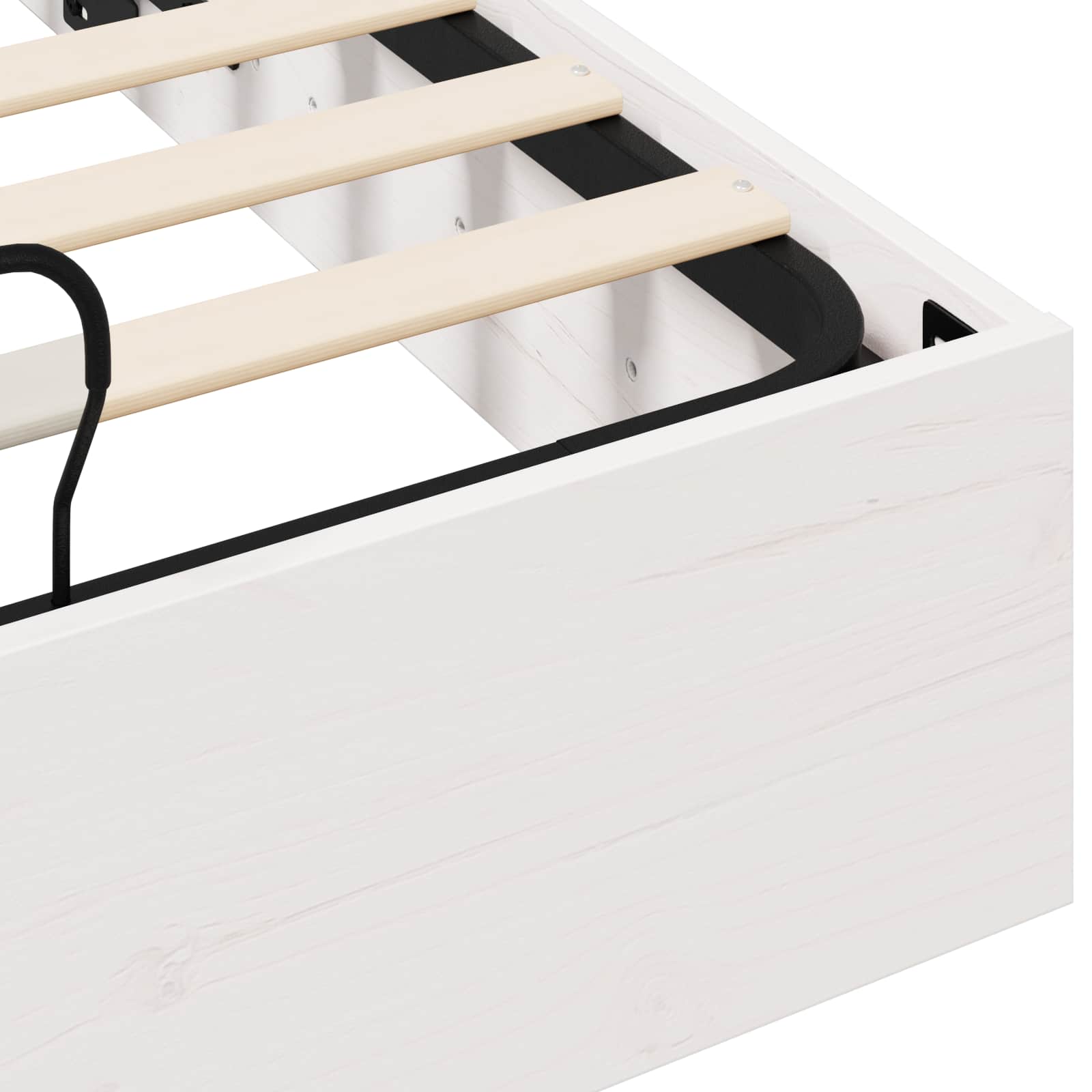 Ottoman Bedframe met Opslag Wit 120 x 200 cm Massief grenenhout is nu te koop bij PeponiXL, paradijselijk wonen!