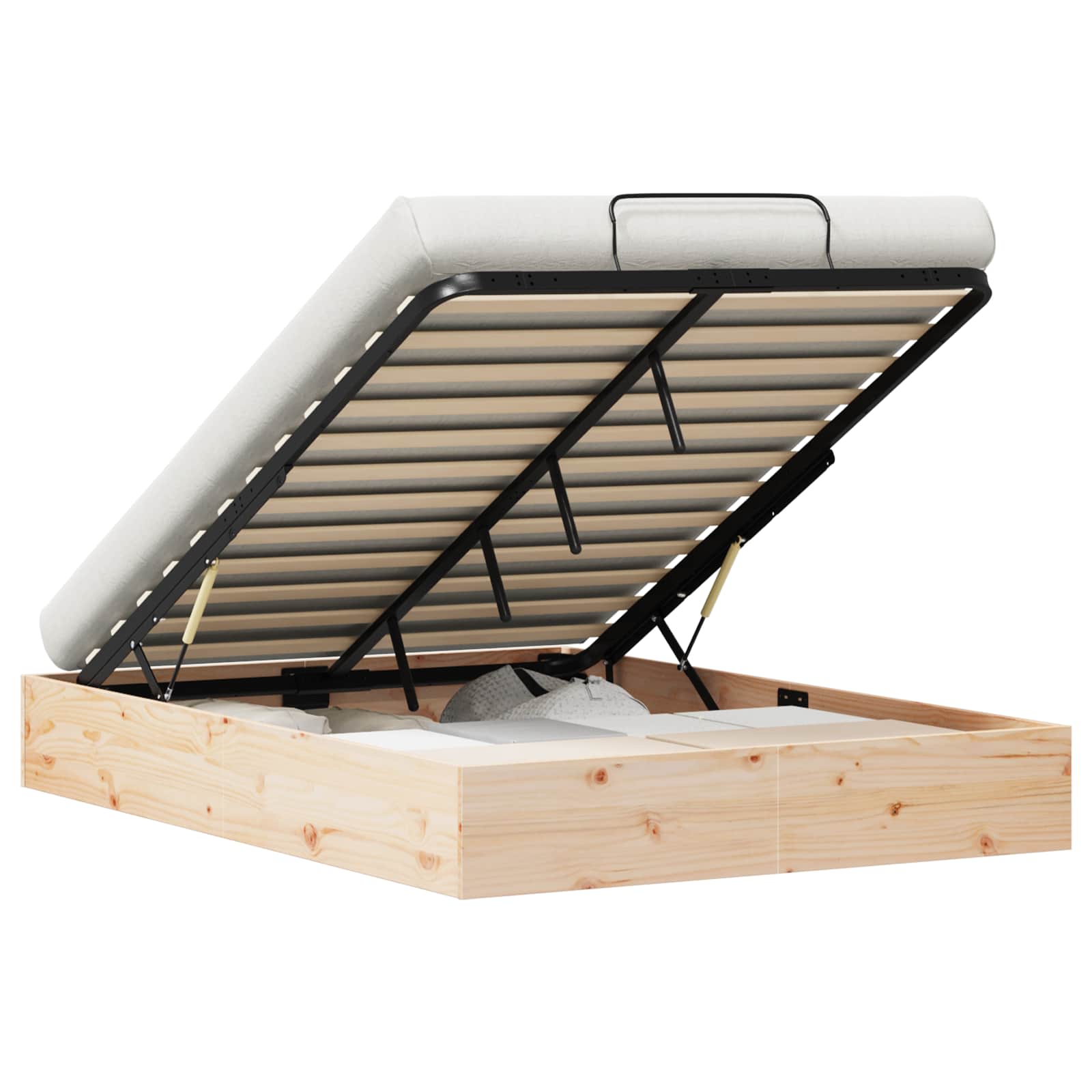 Ottoman Bedframe met Opslag Naturel 140 x 200 cm is nu te koop bij PeponiXL, paradijselijk wonen!