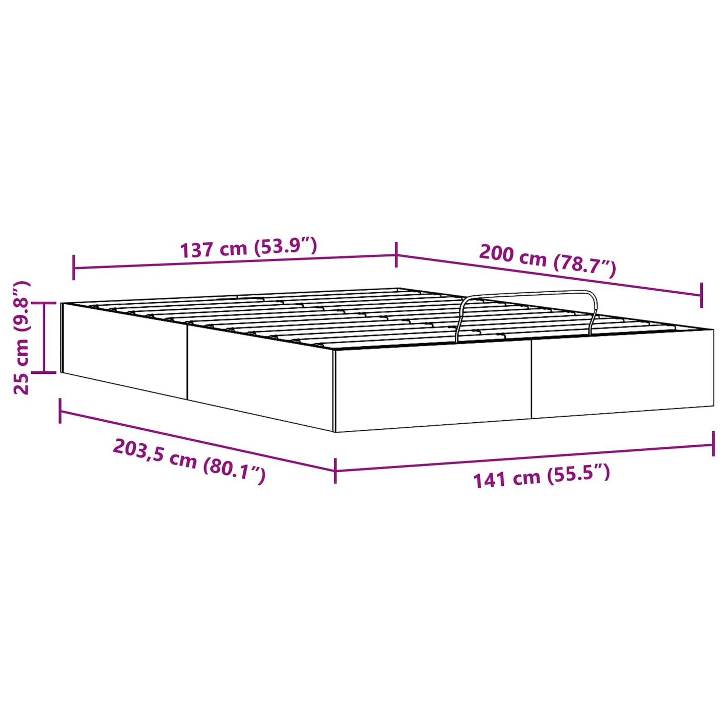 Ottoman Bedframe met Opslag Naturel 140 x 200 cm is nu te koop bij PeponiXL, paradijselijk wonen!