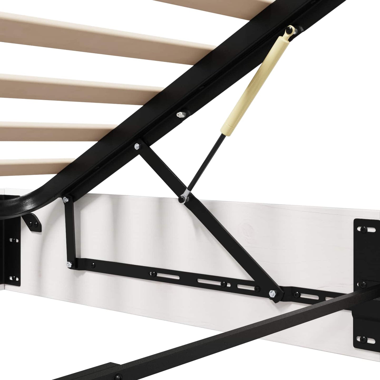Ottoman Bedframe met Opslag Wit 140 x 200 cm Massief grenenhout is nu te koop bij PeponiXL, paradijselijk wonen!