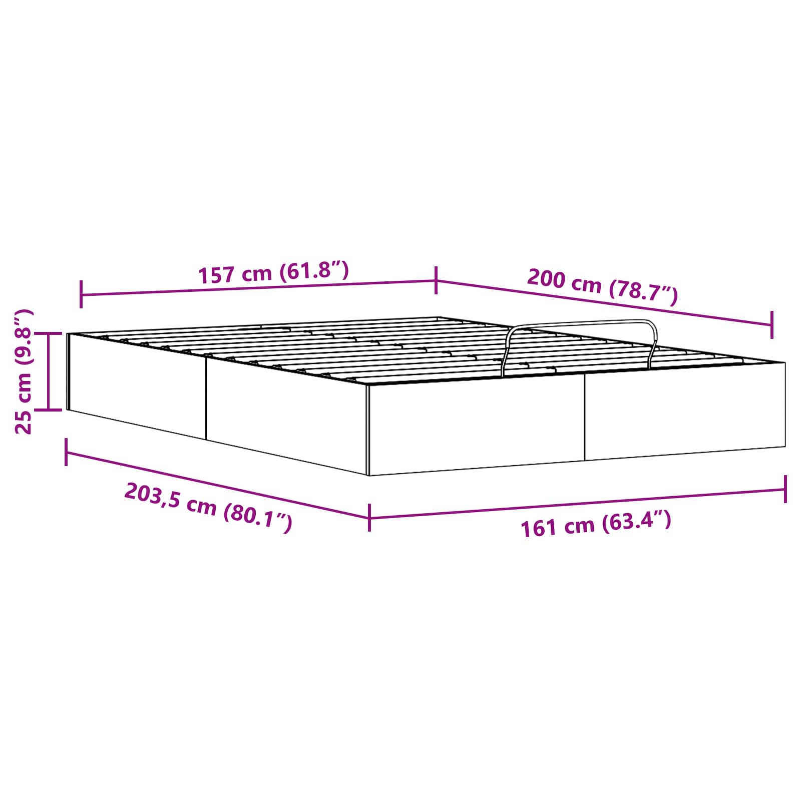Ottoman Bedframe met Opslag Waskleur Bruin 160 x 200 cm is nu te koop bij PeponiXL, paradijselijk wonen!