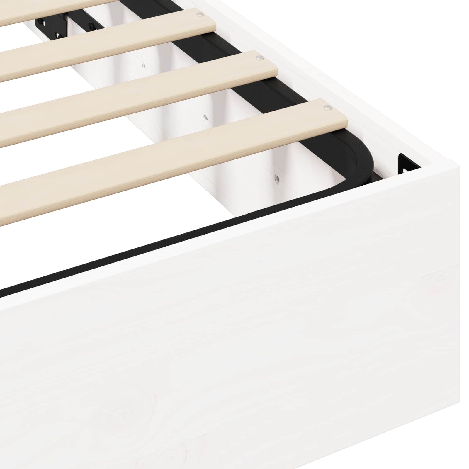 Ottoman Bedframe met Opslag Wit 200 x 200 cm Massief grenenhout is nu te koop bij PeponiXL, paradijselijk wonen!