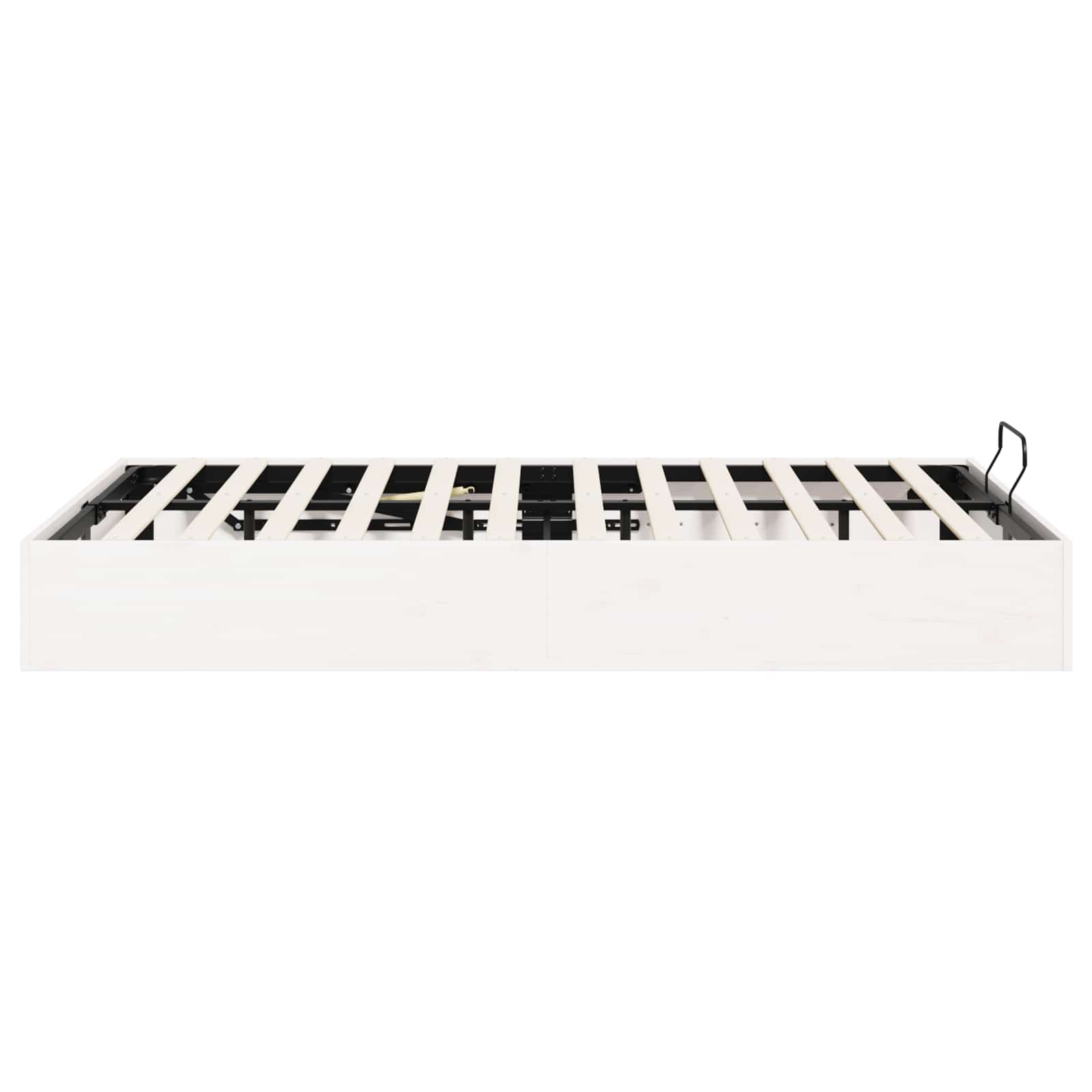 Ottoman Bedframe met Opslag Wit 200 x 200 cm Massief grenenhout is nu te koop bij PeponiXL, paradijselijk wonen!