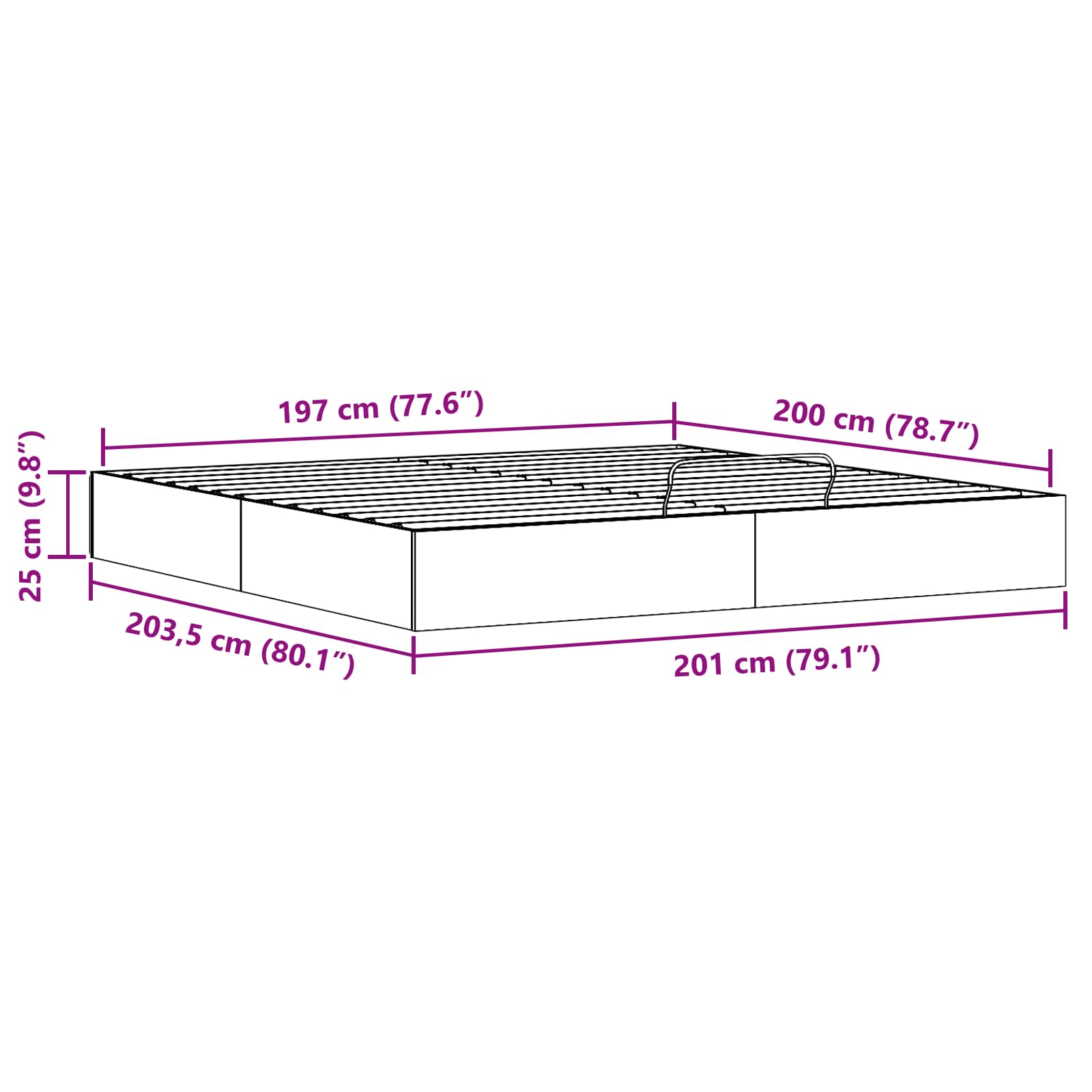 Ottoman Bedframe met Opslag Wasbruin 200 x 200 cm is nu te koop bij PeponiXL, paradijselijk wonen!