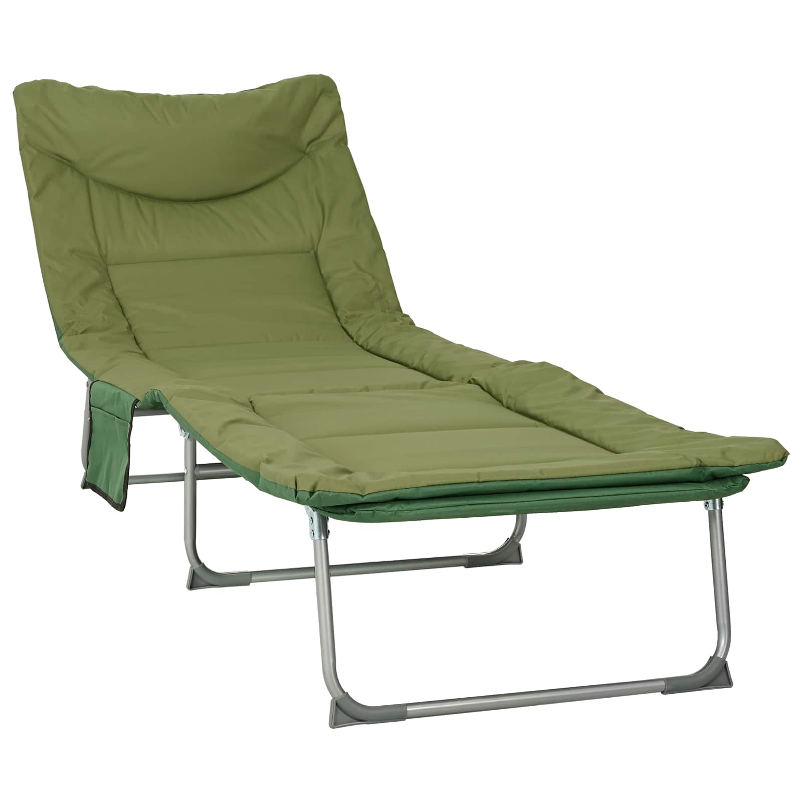 Opvouwbare zonnebed met kussen Donkergroen is nu te koop bij PeponiXL, paradijselijk wonen!