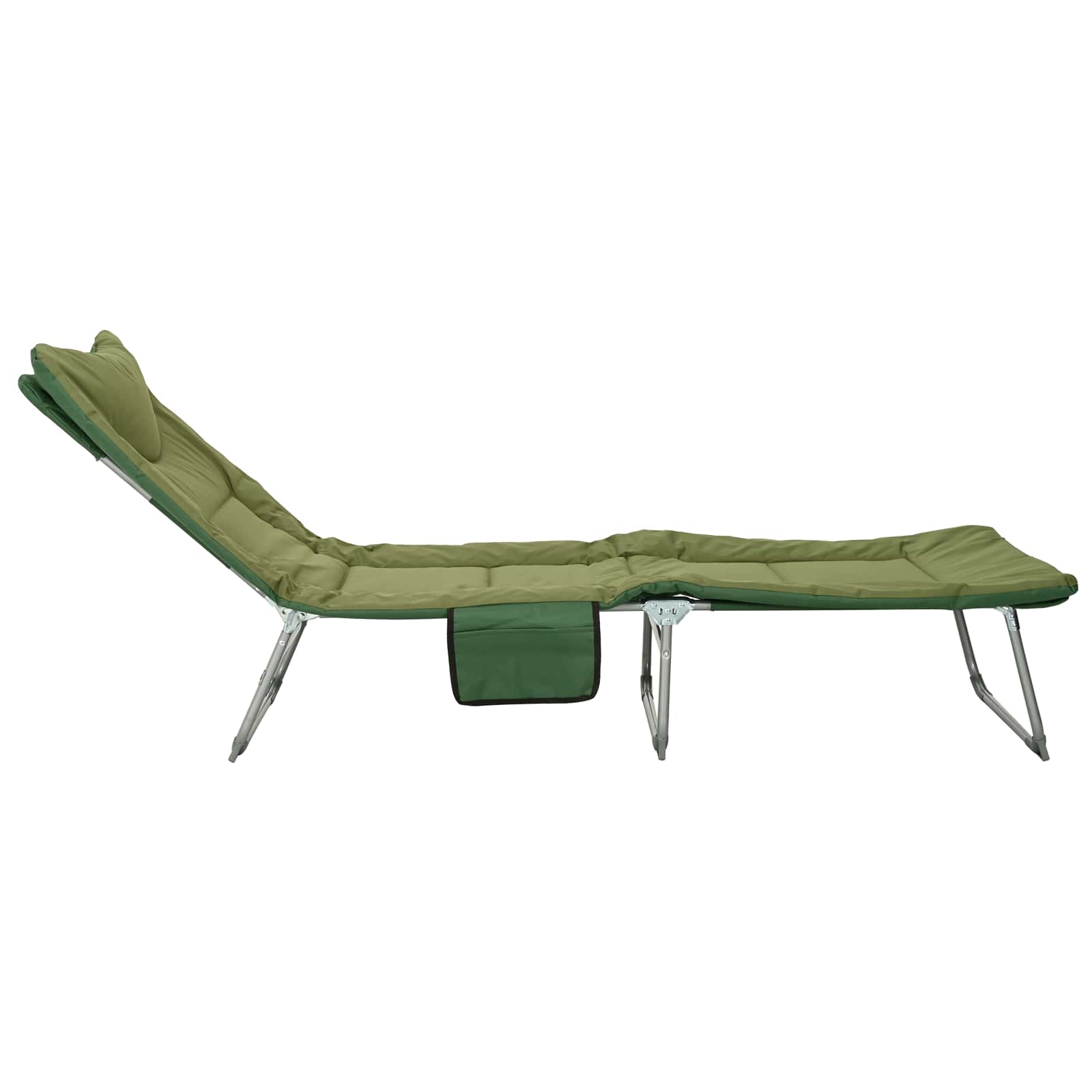 Opvouwbare zonnebed met kussen Donkergroen is nu te koop bij PeponiXL, paradijselijk wonen!