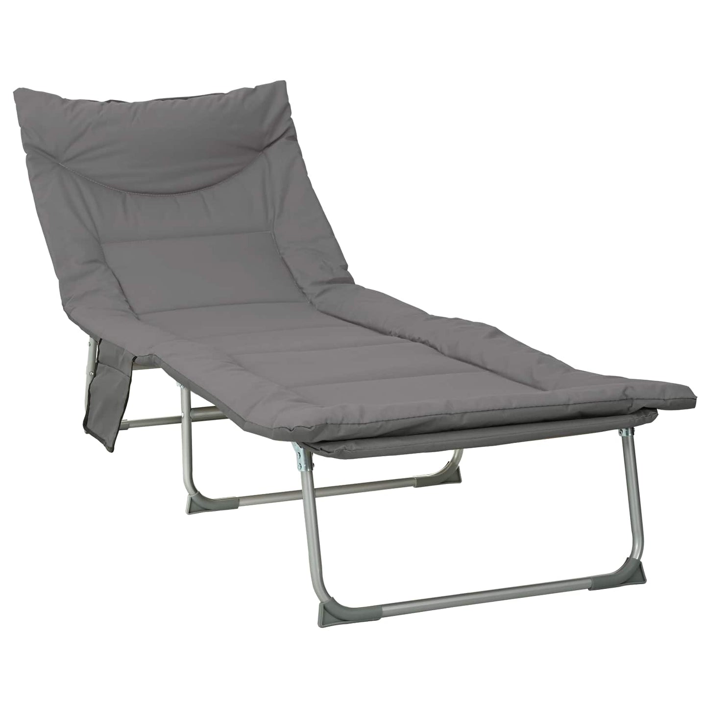 Opvouwbare zonnebed met kussen Antracietkleurig is nu te koop bij PeponiXL, paradijselijk wonen!