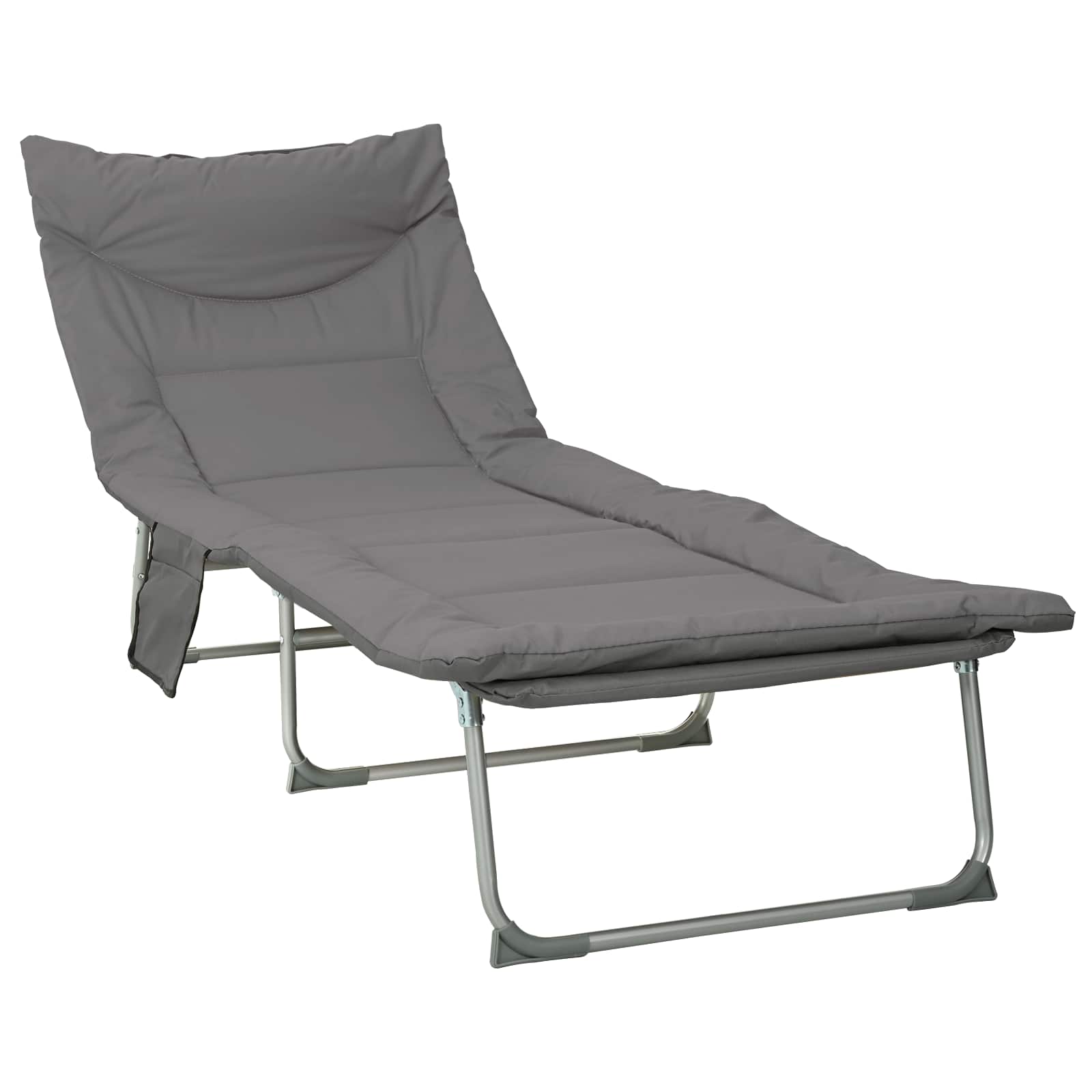 Opvouwbare zonnebed met kussen Antracietkleurig is nu te koop bij PeponiXL, paradijselijk wonen!