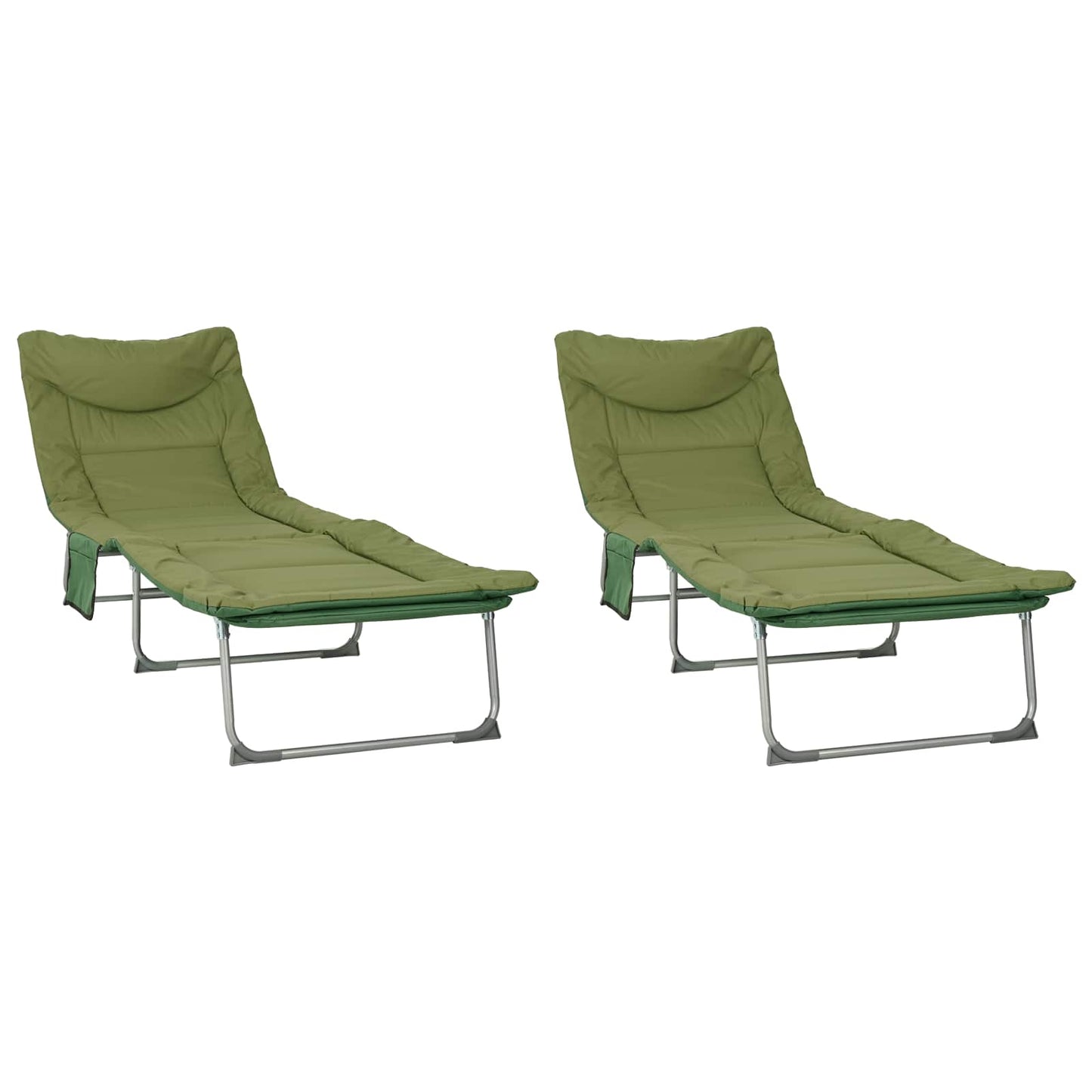 Opvouwbare zonnebed met kussen 2 pcs Donkergroen is nu te koop bij PeponiXL, paradijselijk wonen!