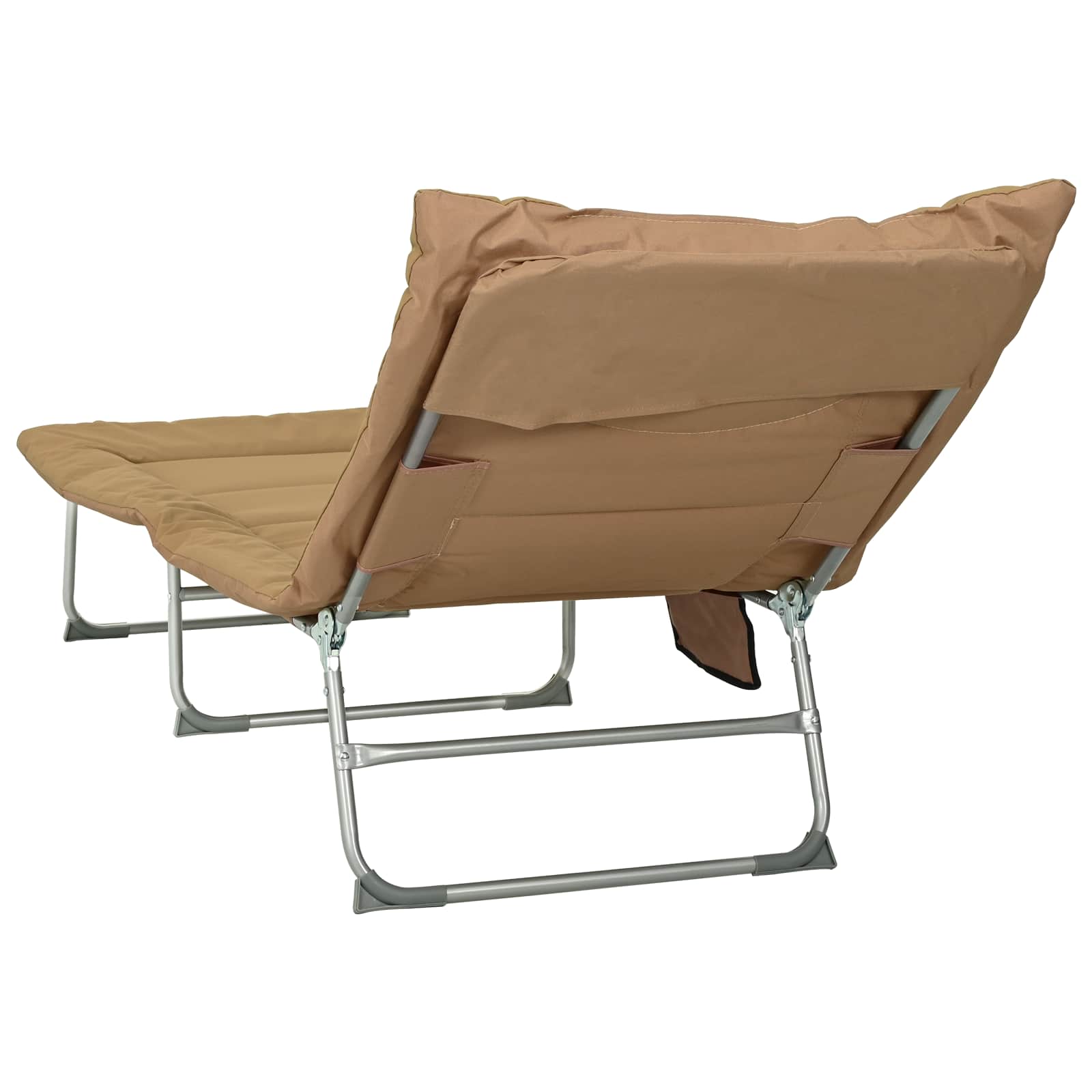 Opvouwbare zonnebed met kussen 2 pcs Beige is nu te koop bij PeponiXL, paradijselijk wonen!