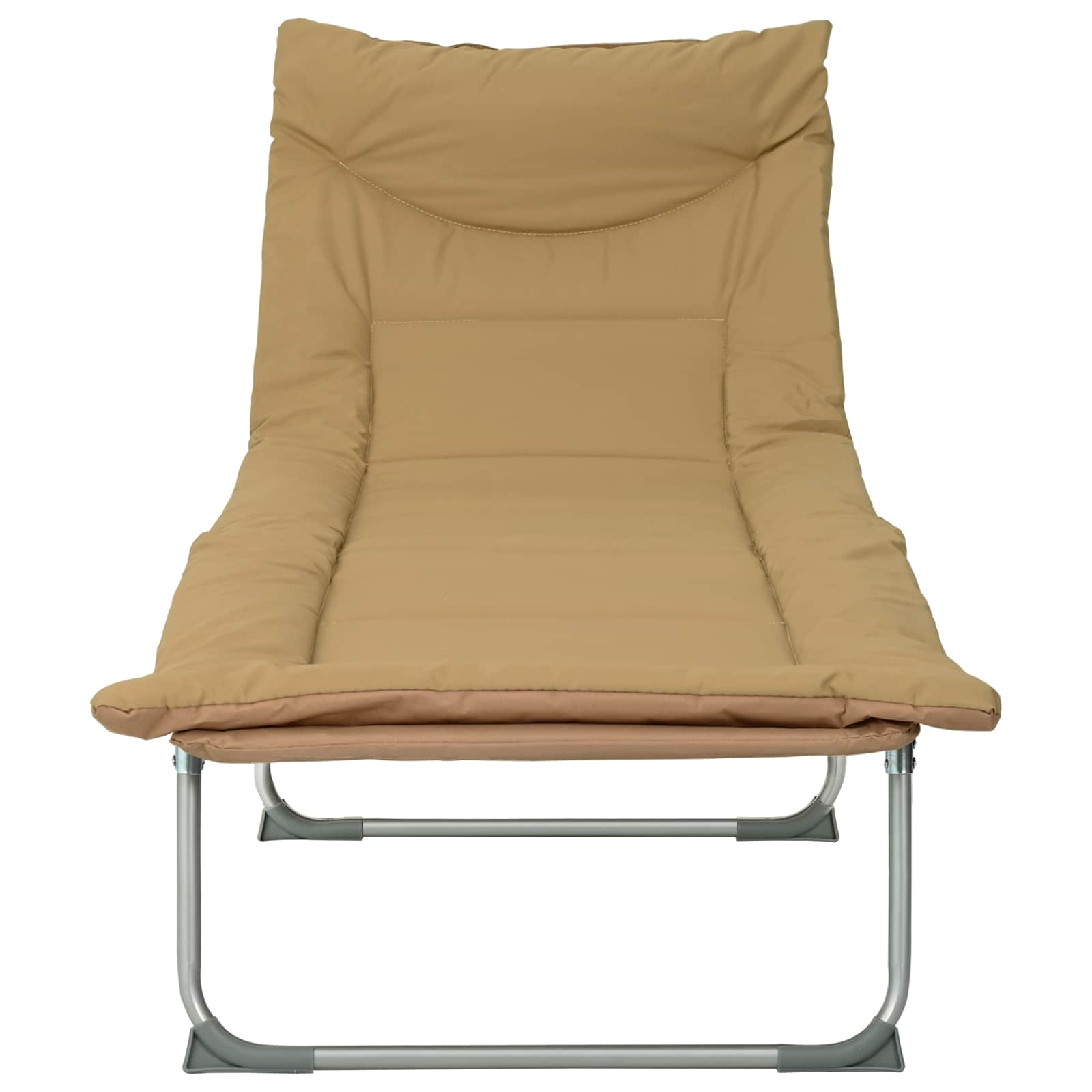 Opvouwbare zonnebed met kussen 2 pcs Beige is nu te koop bij PeponiXL, paradijselijk wonen!