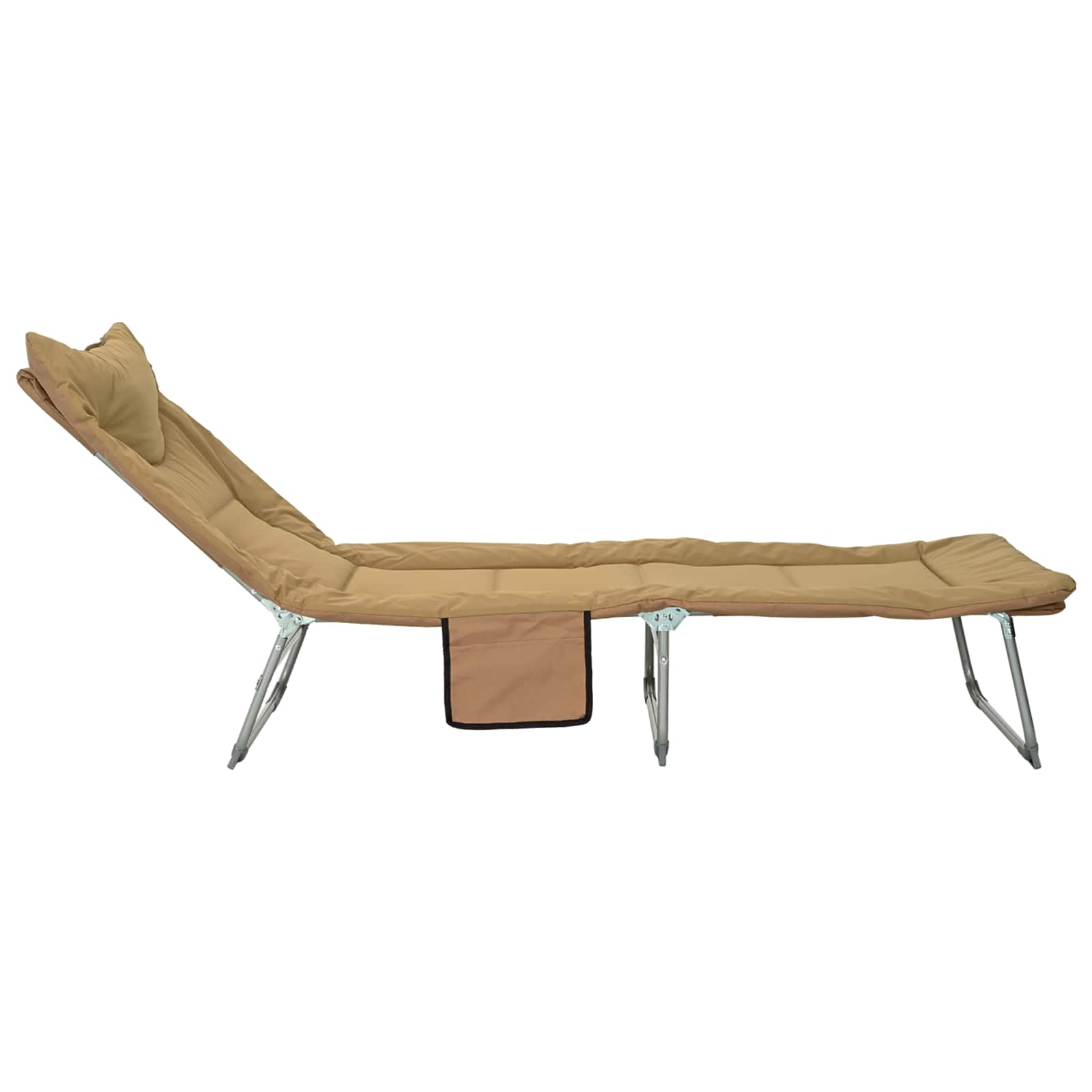 Opvouwbare zonnebed met kussen 2 pcs Beige is nu te koop bij PeponiXL, paradijselijk wonen!