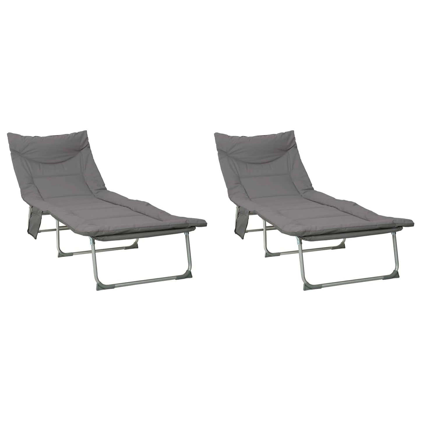 Opvouwbare zonnebed met kussen 2 pcs Antracietkleurig is nu te koop bij PeponiXL, paradijselijk wonen!