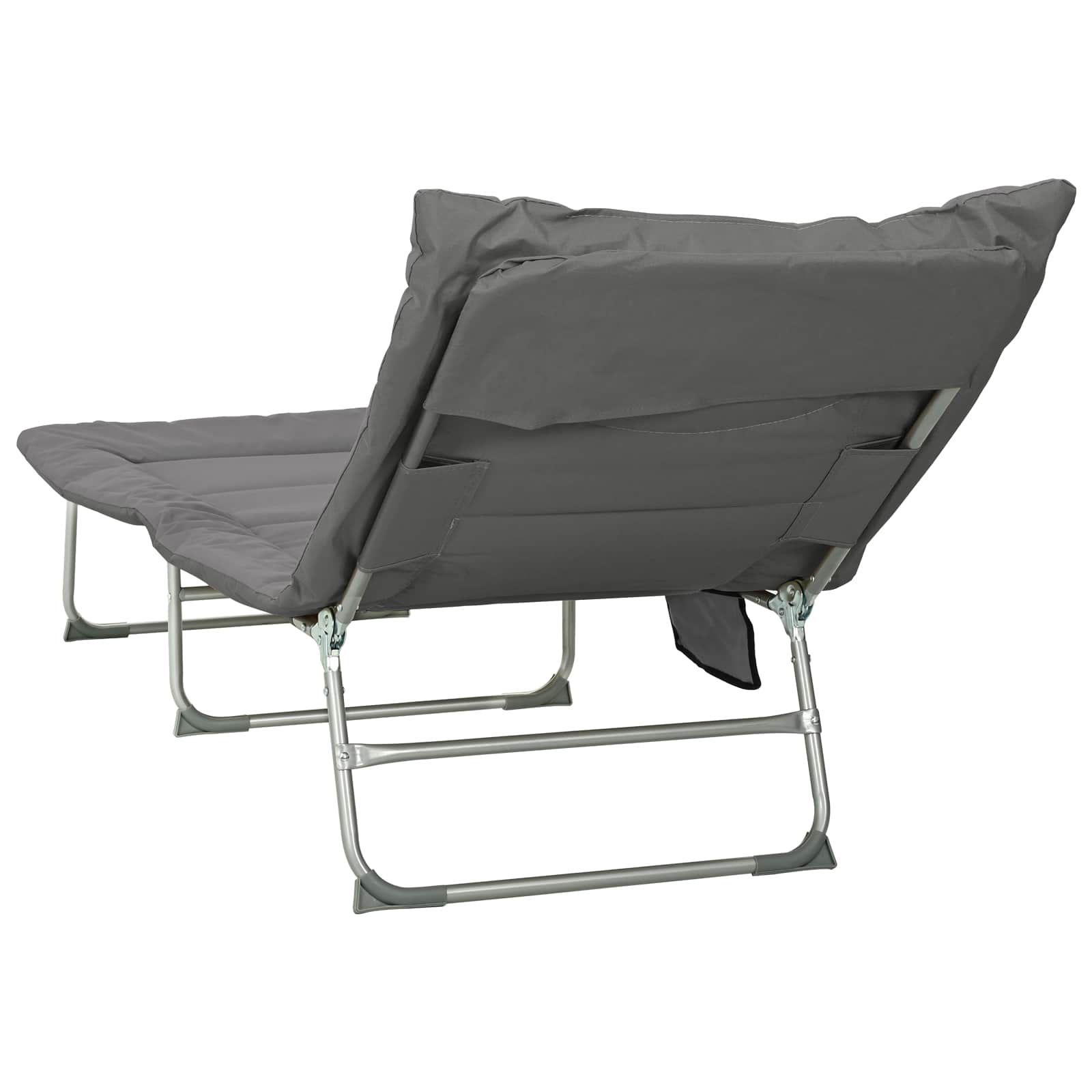 Opvouwbare zonnebed met kussen 2 pcs Antracietkleurig is nu te koop bij PeponiXL, paradijselijk wonen!
