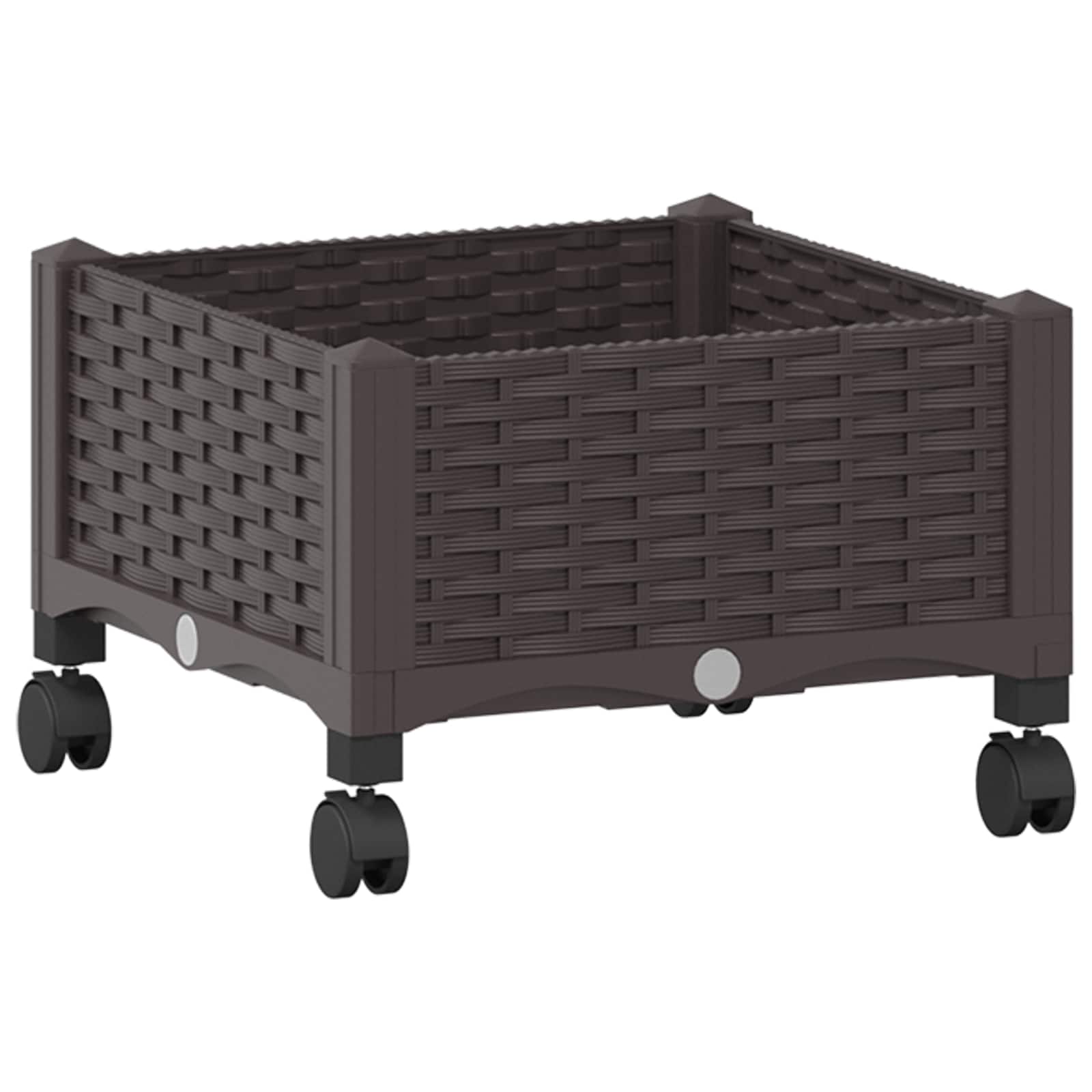 Tuinschaal met wielen Bruin 40 x 40 x 29 cm PP is nu te koop bij PeponiXL, paradijselijk wonen!