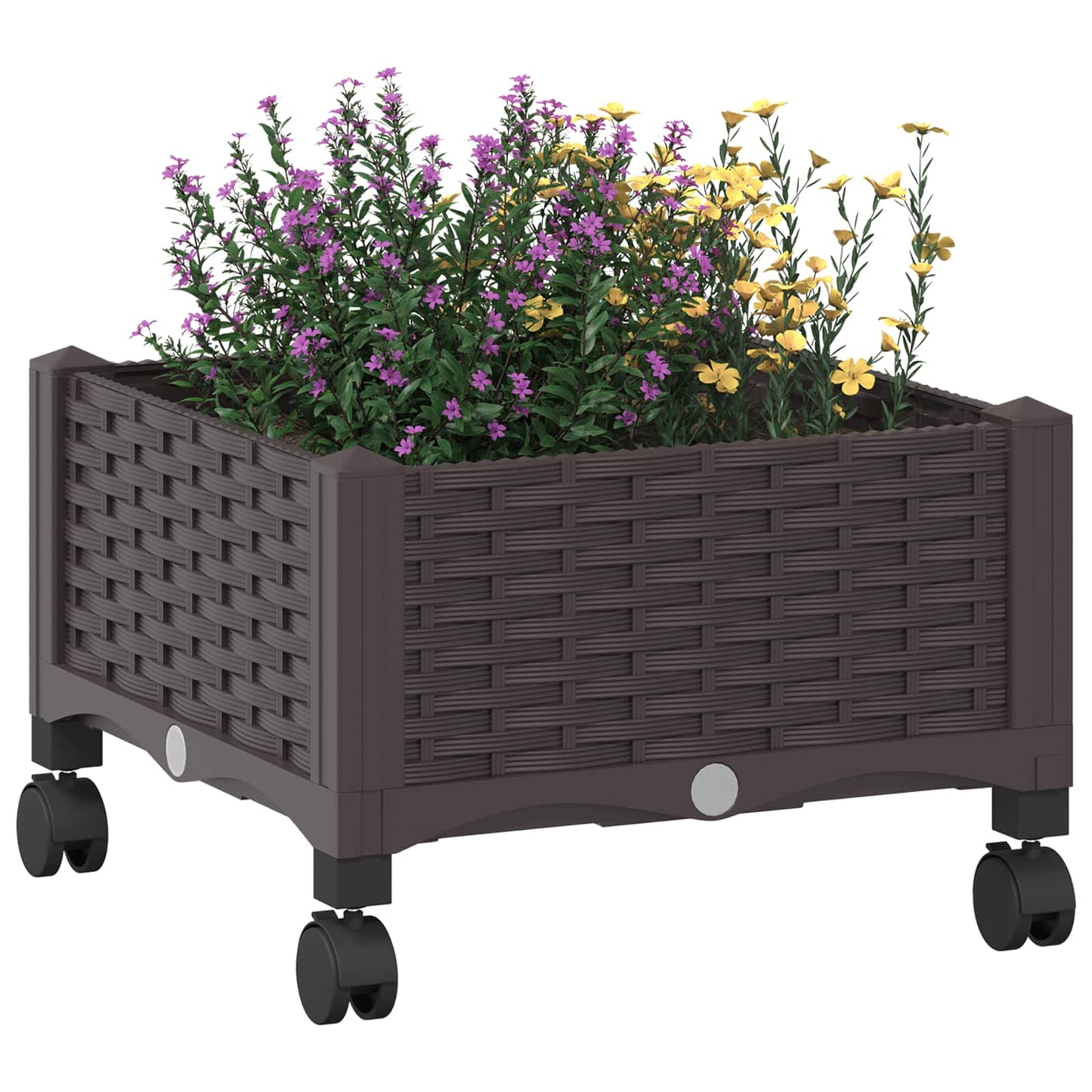 Tuinschaal met wielen Bruin 40 x 40 x 29 cm PP is nu te koop bij PeponiXL, paradijselijk wonen!