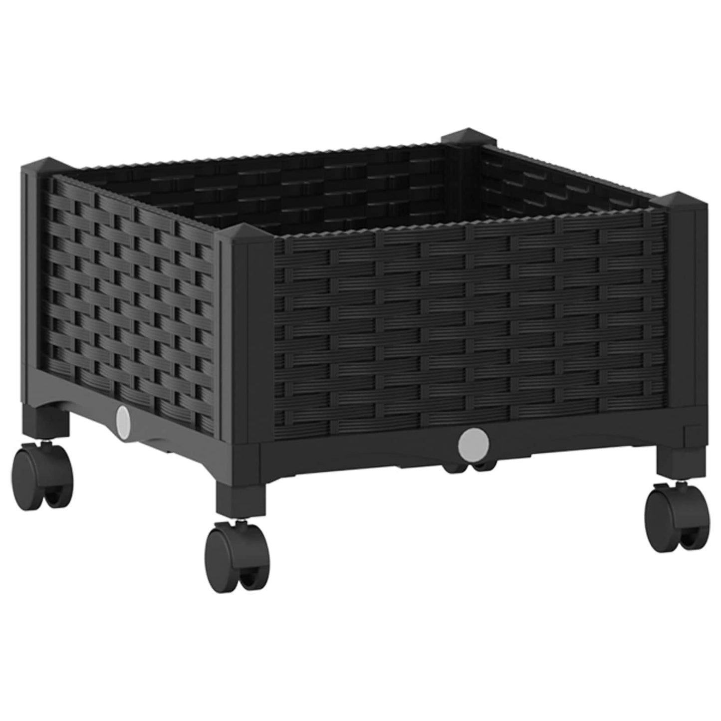 Tuinschaal met wielen Zwart 40 x 40 x 29 cm PP is nu te koop bij PeponiXL, paradijselijk wonen!