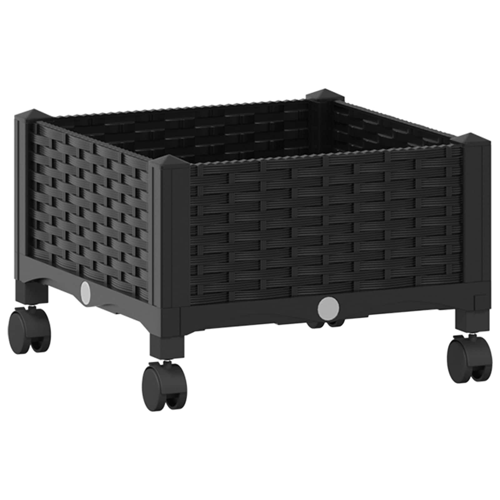 Tuinschaal met wielen Zwart 40 x 40 x 29 cm PP is nu te koop bij PeponiXL, paradijselijk wonen!