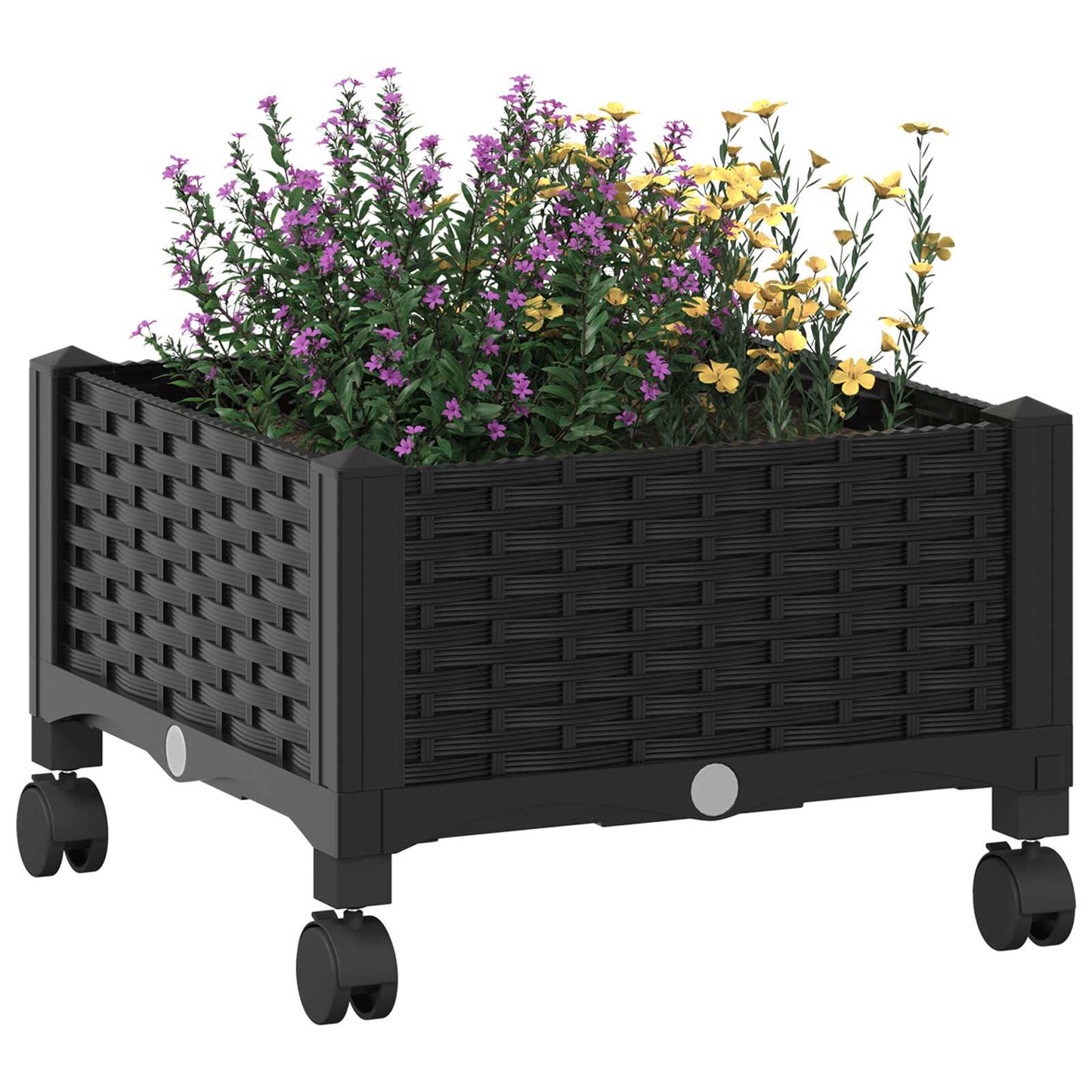 Tuinschaal met wielen Zwart 40 x 40 x 29 cm PP is nu te koop bij PeponiXL, paradijselijk wonen!