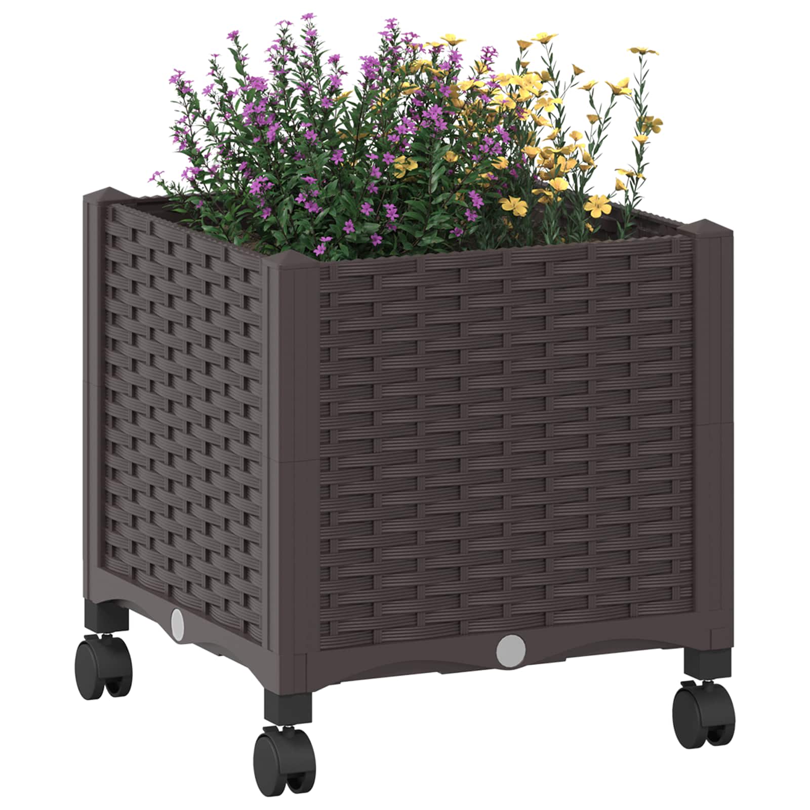 Tuinschaal met wielen Bruin 40 x 40 x 44 cm PP is nu te koop bij PeponiXL, paradijselijk wonen!