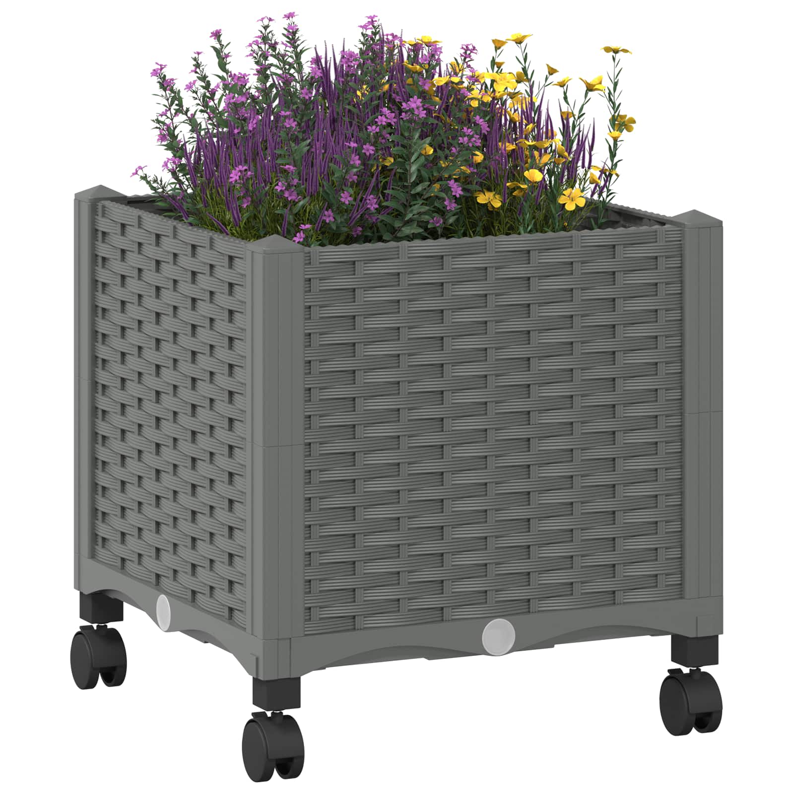 Tuinschaal met wielen Lichtgrijs 40 x 40 x 48 cm PP is nu te koop bij PeponiXL, paradijselijk wonen!