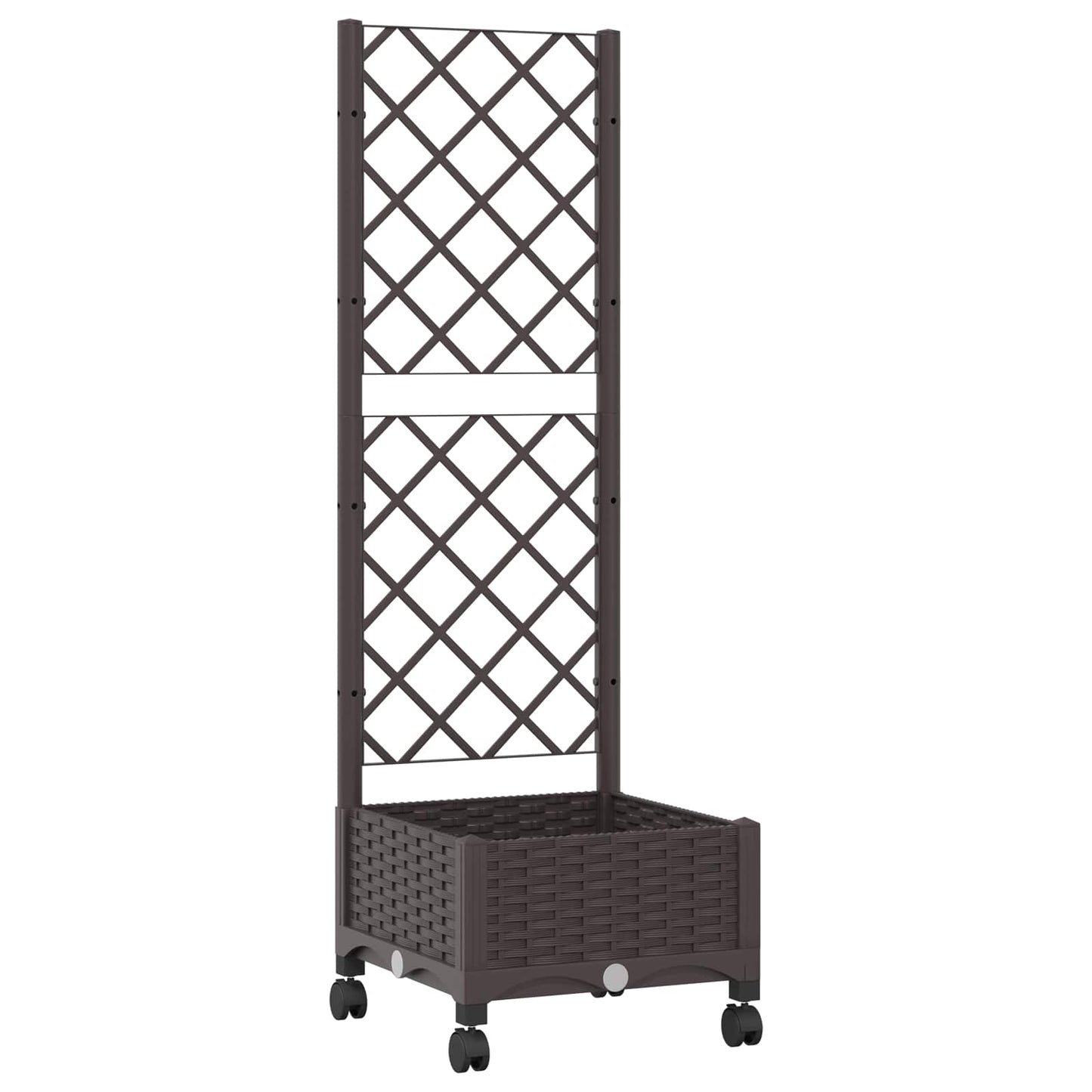 Tuinplantbak met schutting en wielen Bruin 40 x 40 x 131,5 cm is nu te koop bij PeponiXL, paradijselijk wonen!