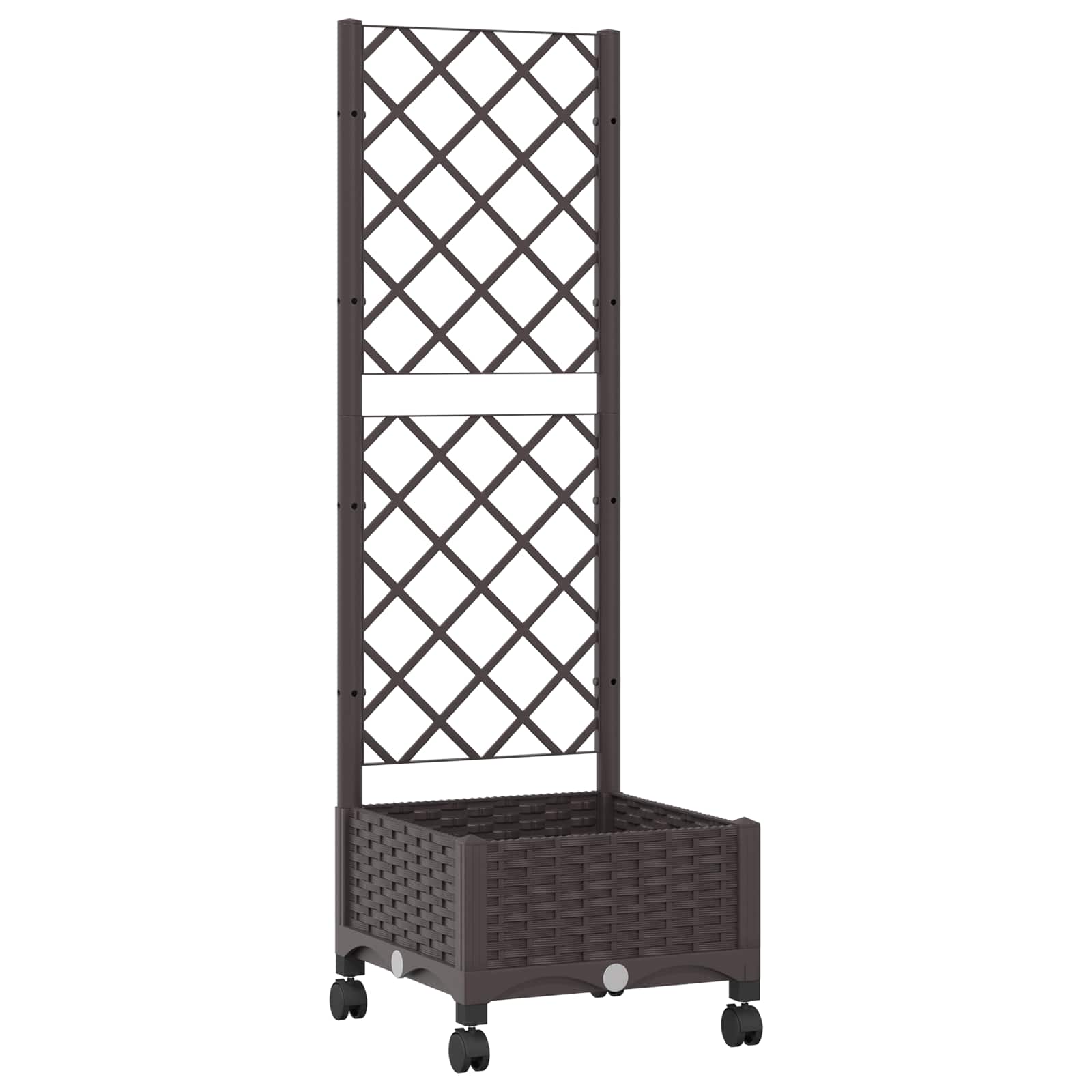 Tuinplantbak met schutting en wielen Bruin 40 x 40 x 131,5 cm is nu te koop bij PeponiXL, paradijselijk wonen!
