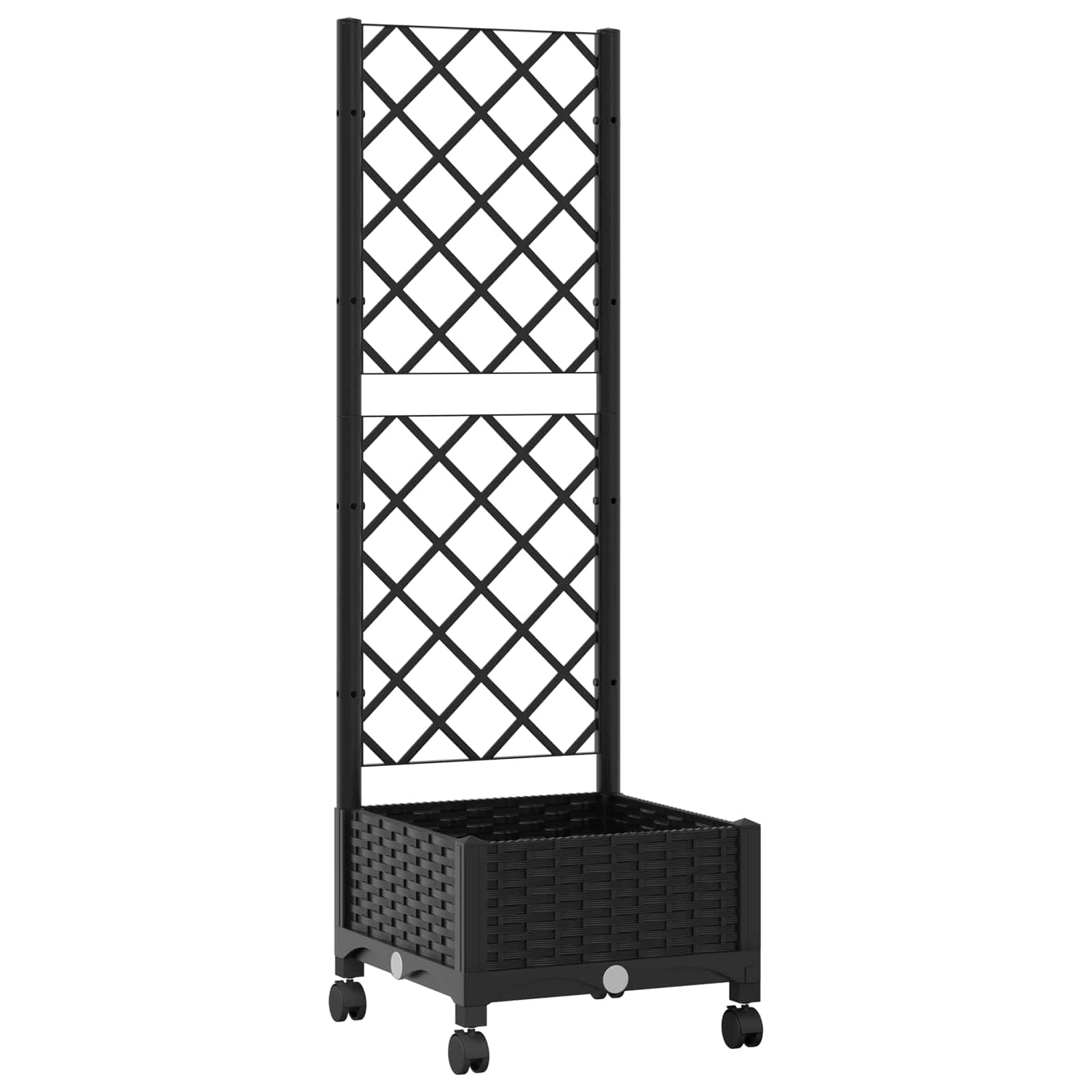 Tuinplantbak met schutting en wielen Zwart 40 x 40 x 131,5 cm is nu te koop bij PeponiXL, paradijselijk wonen!