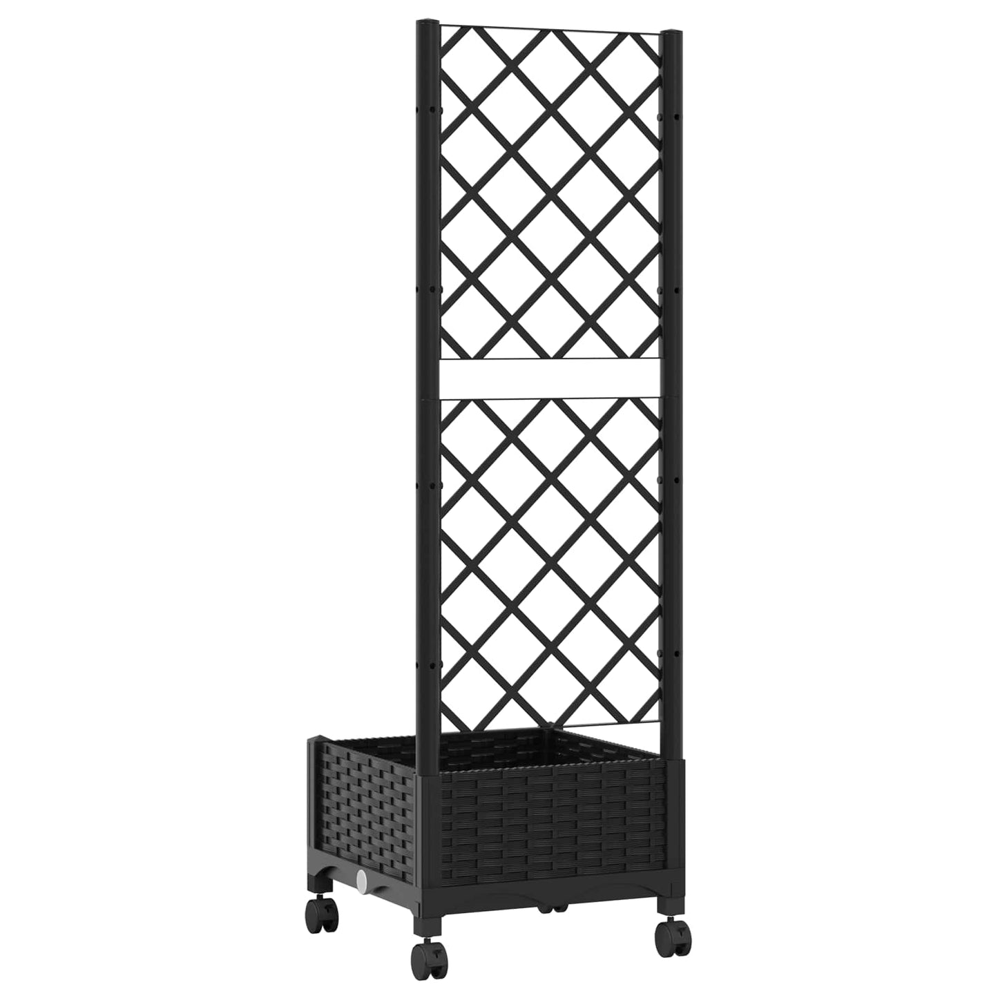 Tuinplantbak met schutting en wielen Zwart 40 x 40 x 131,5 cm is nu te koop bij PeponiXL, paradijselijk wonen!