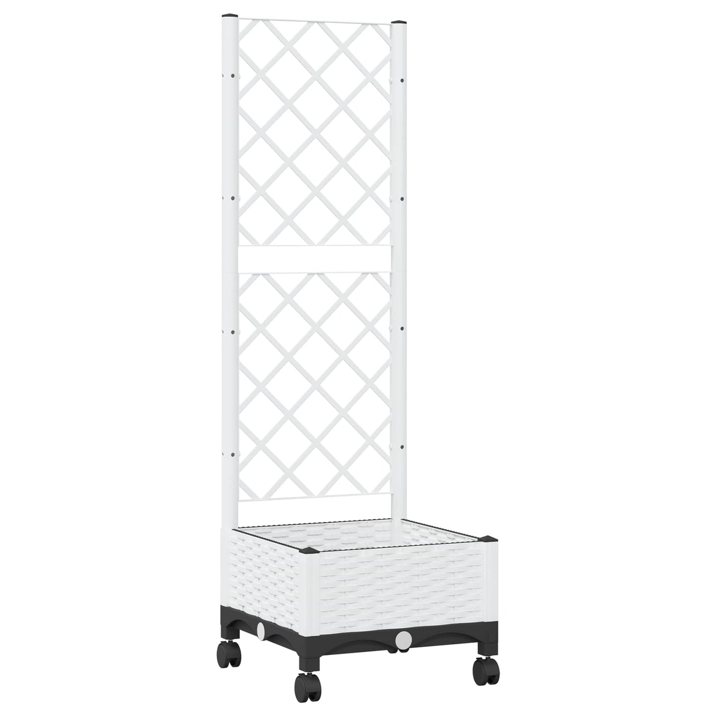 Tuinplantbak met schutting en wielen Wit 40 x 40 x 131,5 cm PP is nu te koop bij PeponiXL, paradijselijk wonen!