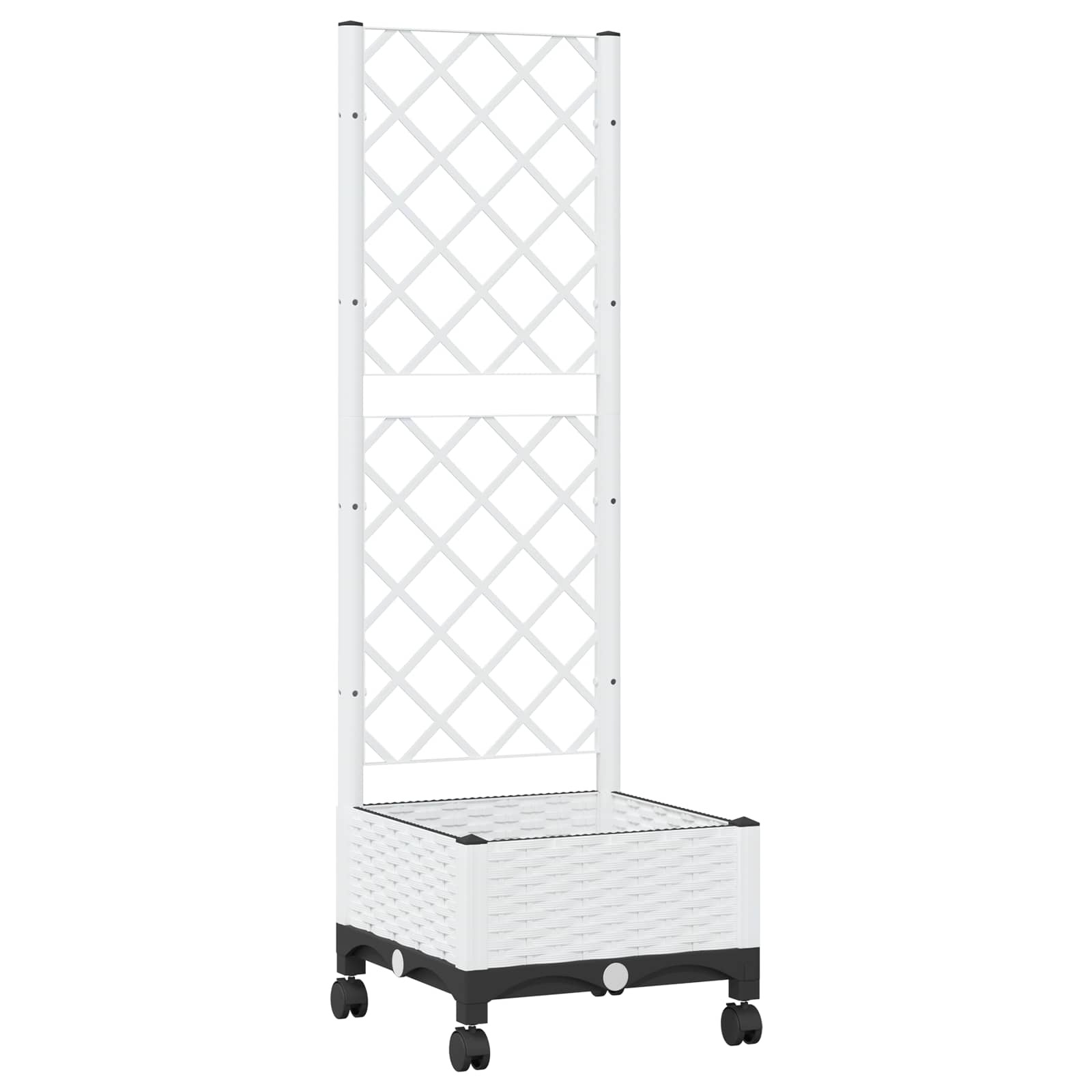 Tuinplantbak met schutting en wielen Wit 40 x 40 x 131,5 cm PP is nu te koop bij PeponiXL, paradijselijk wonen!
