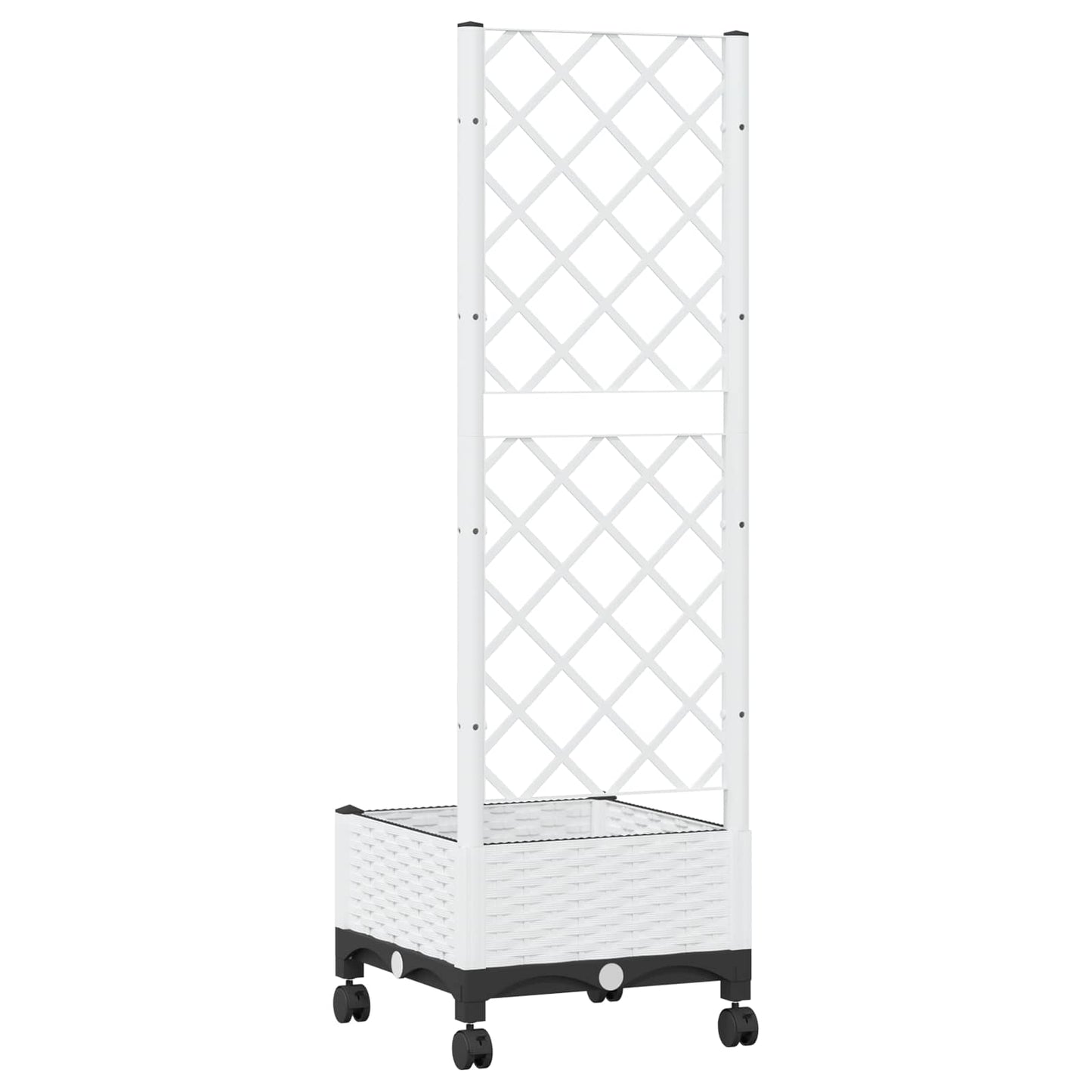Tuinplantbak met schutting en wielen Wit 40 x 40 x 131,5 cm PP is nu te koop bij PeponiXL, paradijselijk wonen!