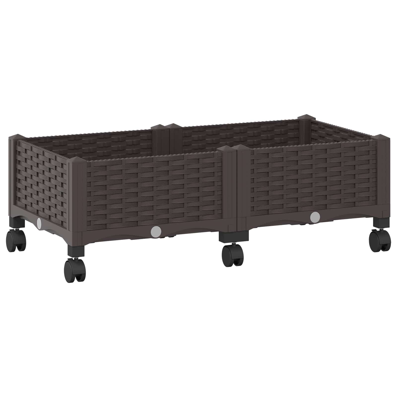 Tuinschaal met wielen Bruin 80 x 40 x 29 cm PP is nu te koop bij PeponiXL, paradijselijk wonen!