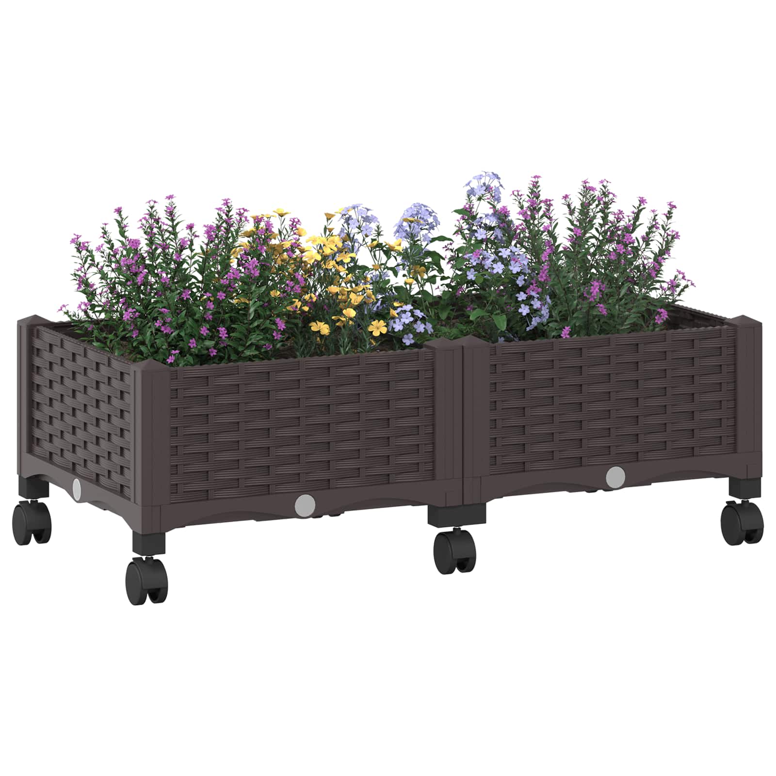 Tuinschaal met wielen Bruin 80 x 40 x 29 cm PP is nu te koop bij PeponiXL, paradijselijk wonen!
