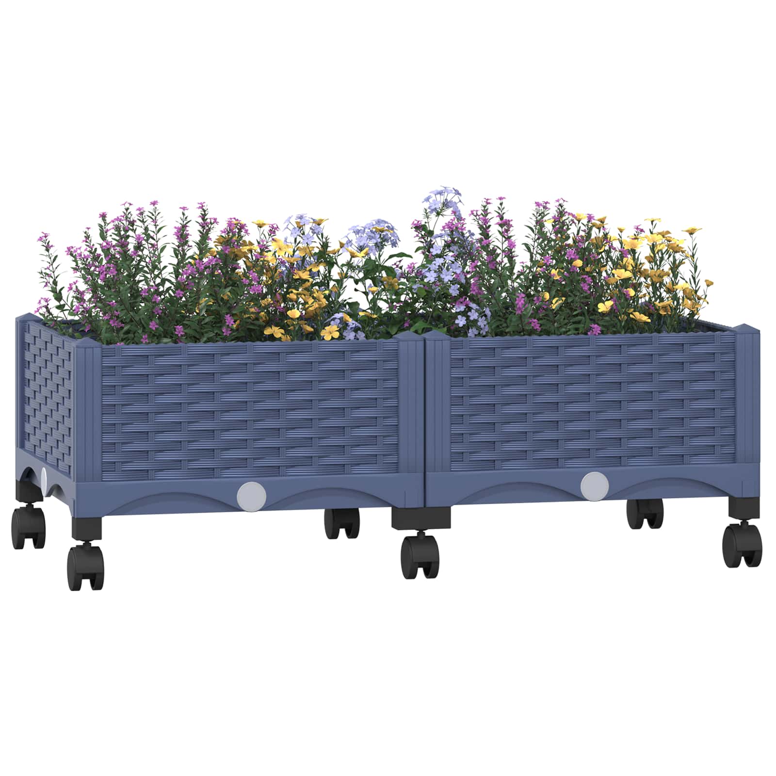 Tuinschaal met wielen Blauw Grijs 80 x 40 x 33 cm PP is nu te koop bij PeponiXL, paradijselijk wonen!