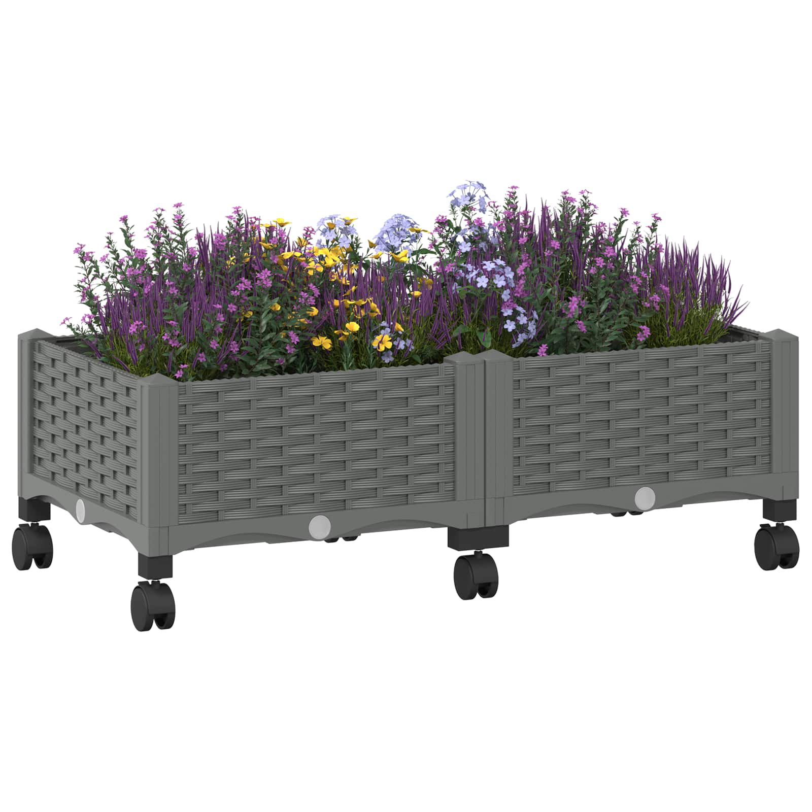 Tuinschaal met wielen Lichtgrijs 80 x 40 x 33 cm PP is nu te koop bij PeponiXL, paradijselijk wonen!