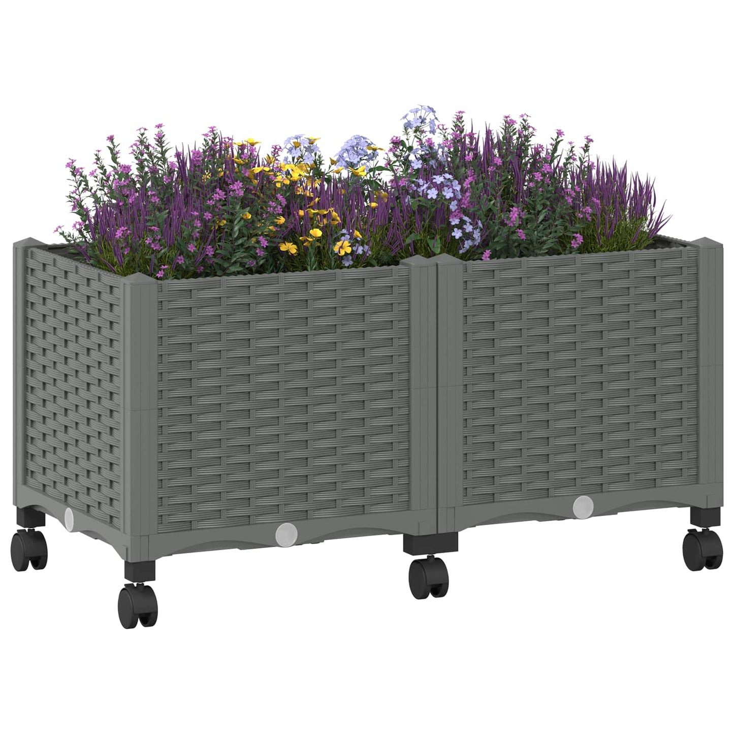 Tuinschaal met wielen Lichtgrijs 80 x 40 x 48 cm PP is nu te koop bij PeponiXL, paradijselijk wonen!