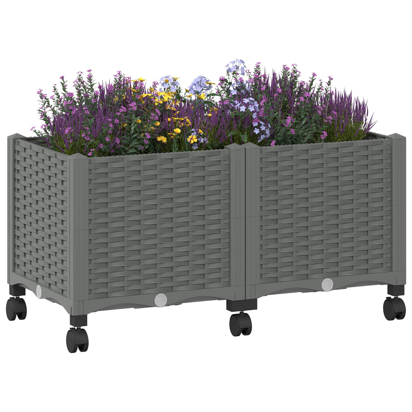 Tuinschaal met wielen Lichtgrijs 80 x 40 x 48 cm PP is nu te koop bij PeponiXL, paradijselijk wonen!