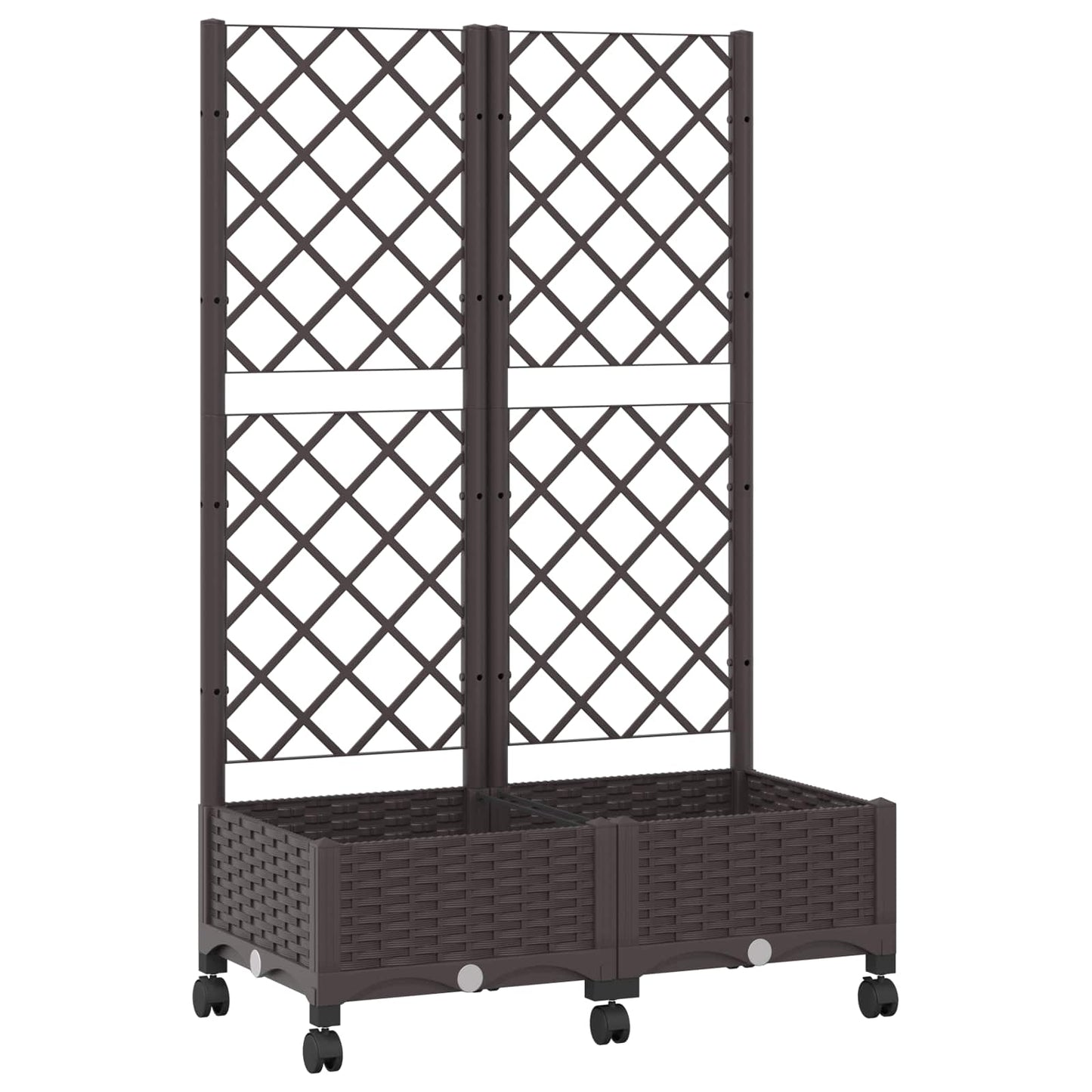 Tuinplantbak met schutting en wielen Bruin 80 x 40 x 131,5 cm is nu te koop bij PeponiXL, paradijselijk wonen!