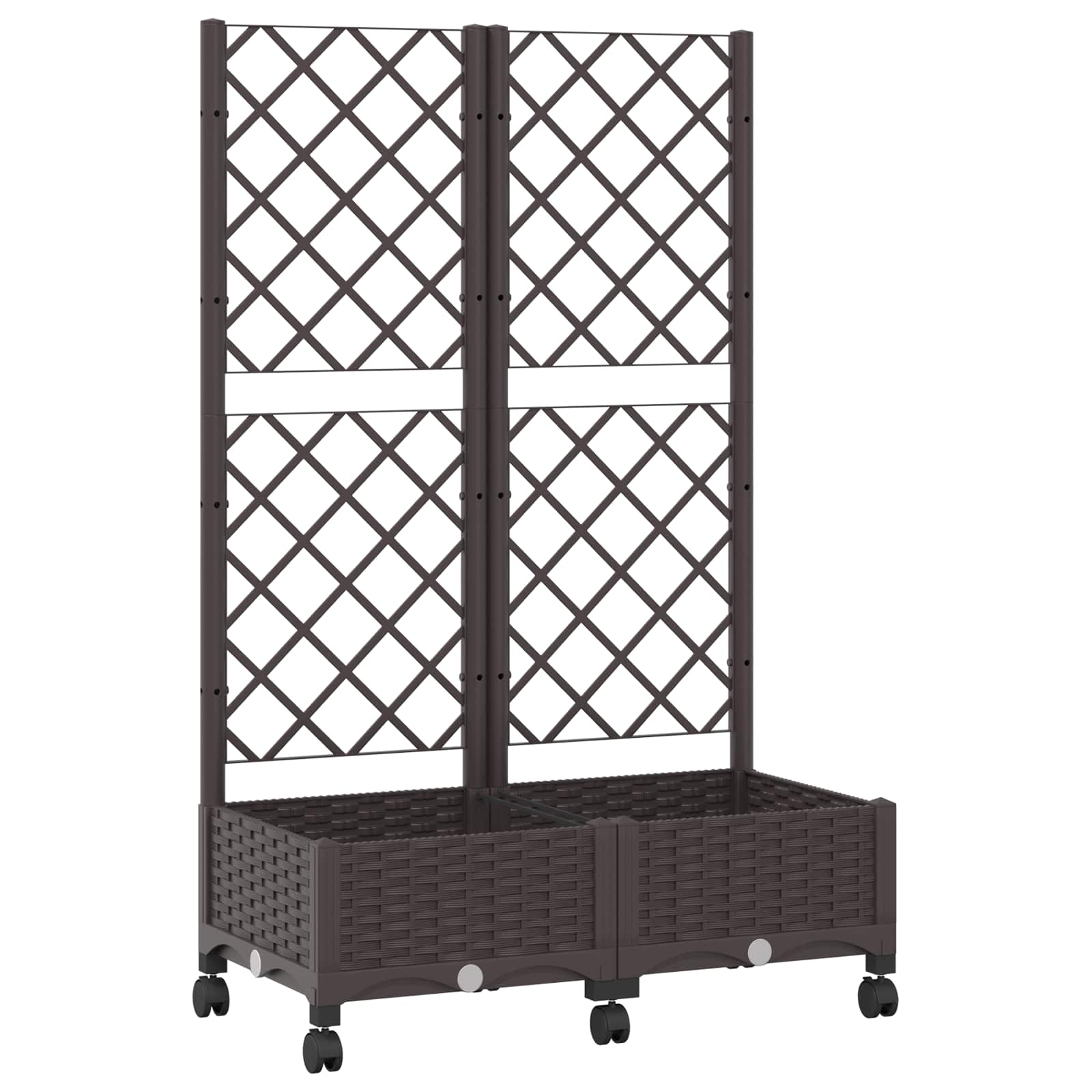 Tuinplantbak met schutting en wielen Bruin 80 x 40 x 131,5 cm is nu te koop bij PeponiXL, paradijselijk wonen!