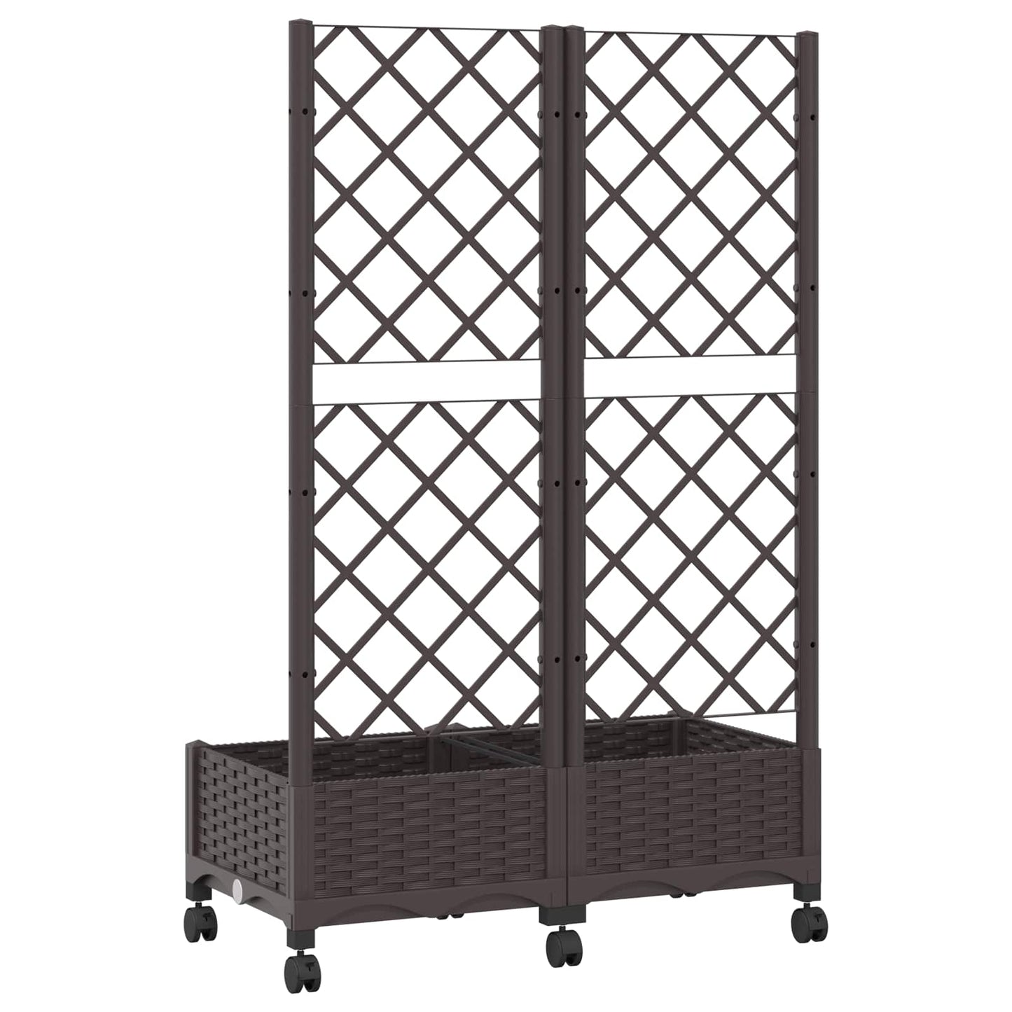 Tuinplantbak met schutting en wielen Bruin 80 x 40 x 131,5 cm is nu te koop bij PeponiXL, paradijselijk wonen!