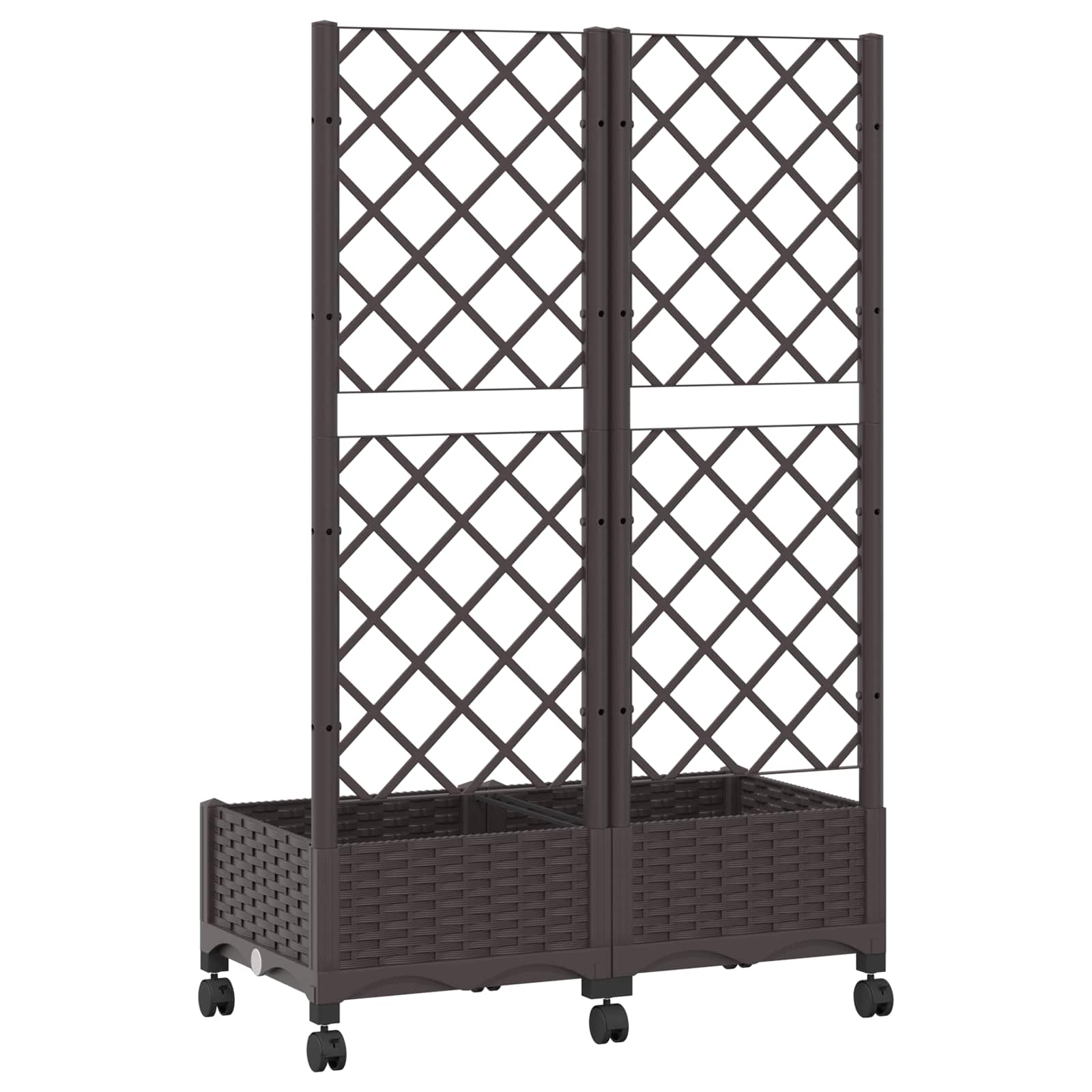 Tuinplantbak met schutting en wielen Bruin 80 x 40 x 131,5 cm is nu te koop bij PeponiXL, paradijselijk wonen!